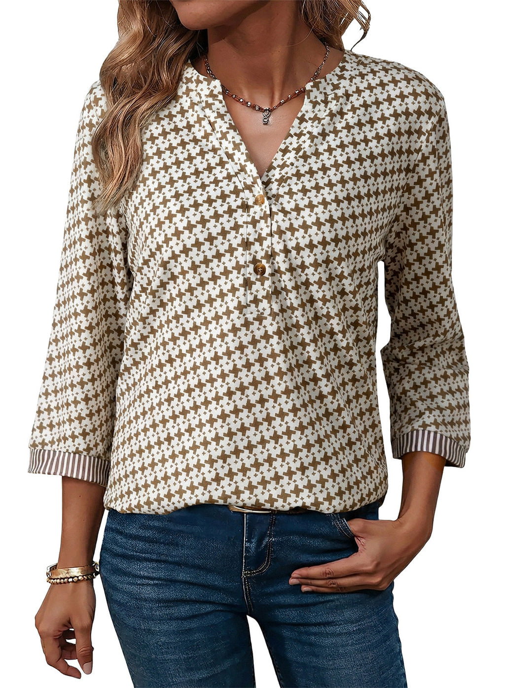 Dokotoo Womens Tops Fall 3/4 Length Sleeve Fashion T-Shirts
