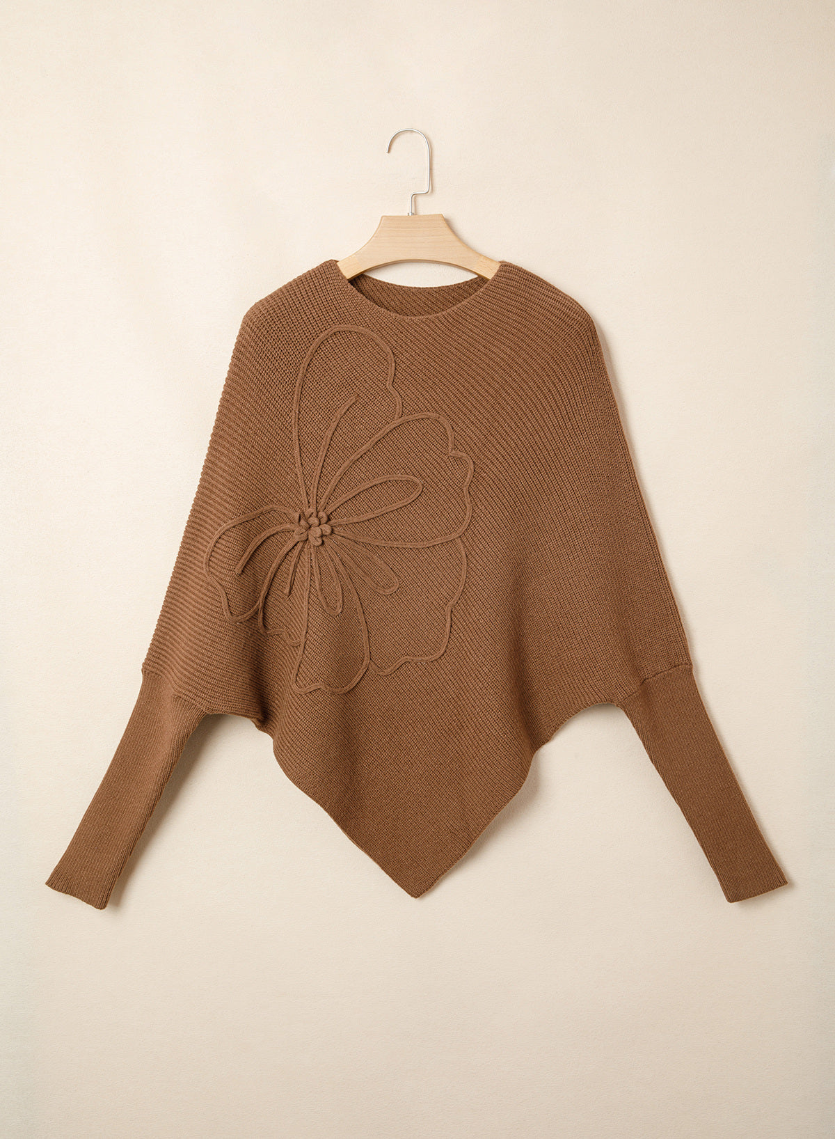 Women's Fall Sweaters Asymmetrical Poncho Knit Pullover Tops