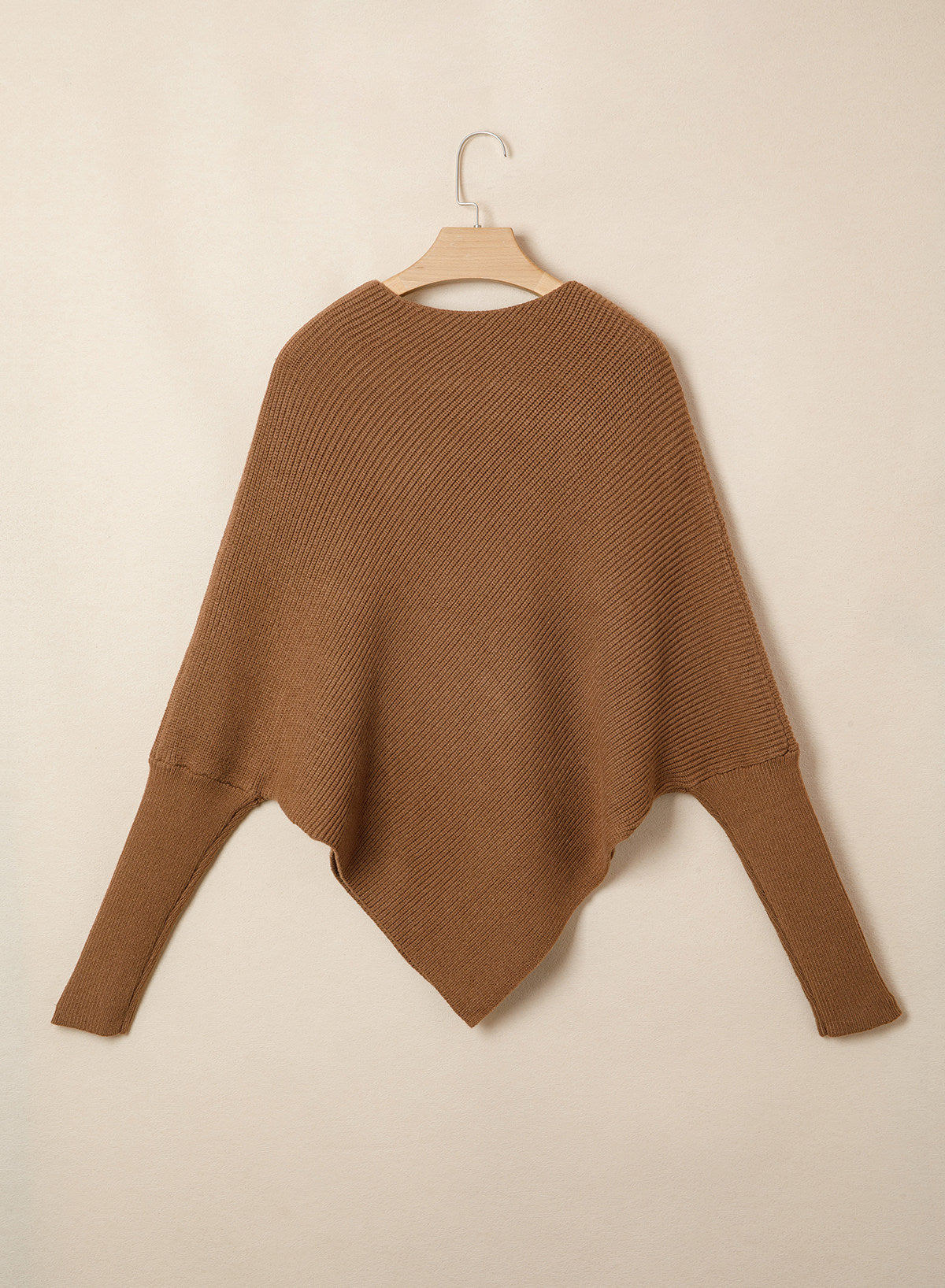 Women's Fall Sweaters Asymmetrical Poncho Knit Pullover Tops