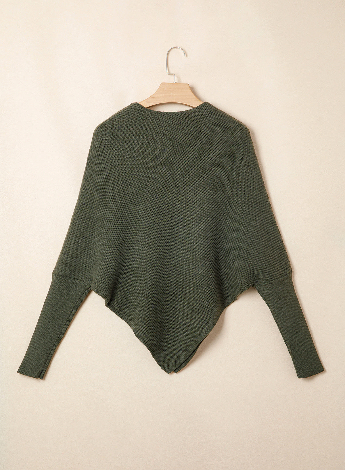 Women's Fall Sweaters Asymmetrical Poncho Knit Pullover Tops