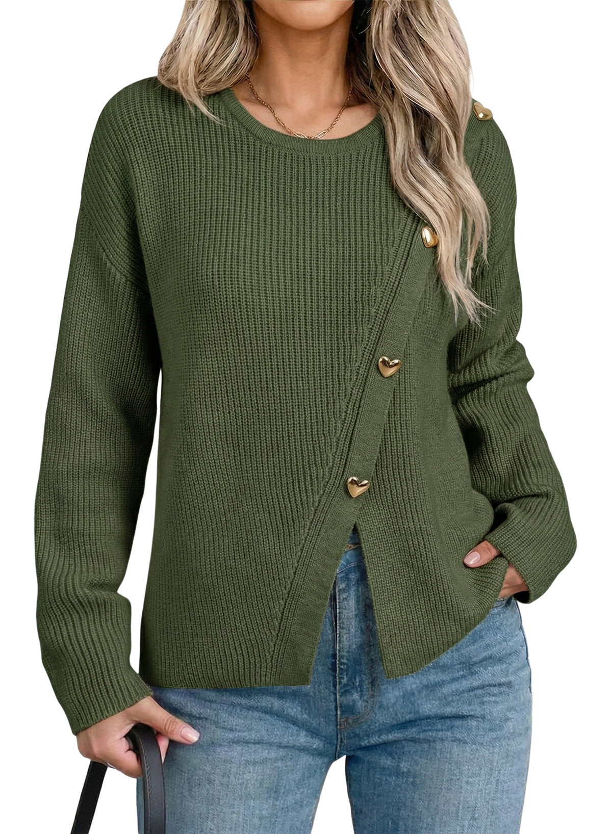 Button-down pullover sweater