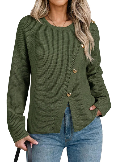 Button-down pullover sweater