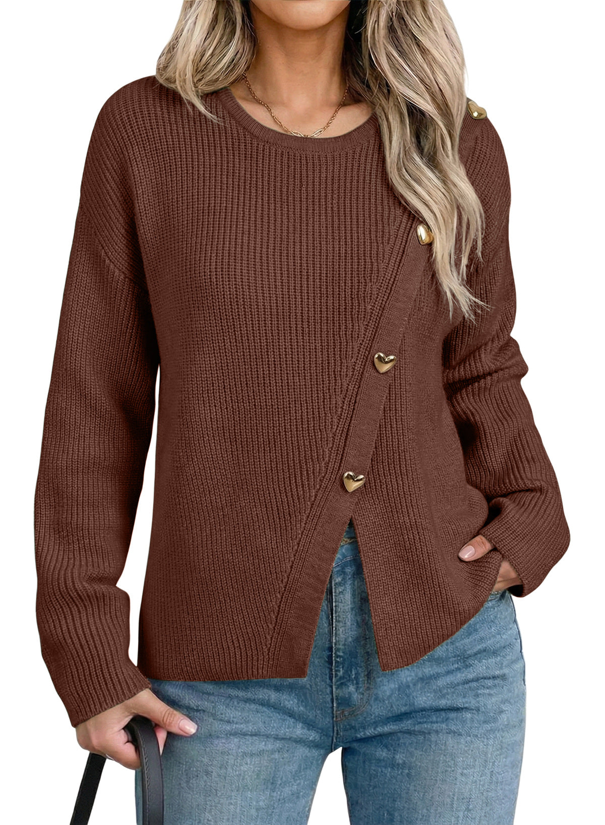 Button-down pullover sweater