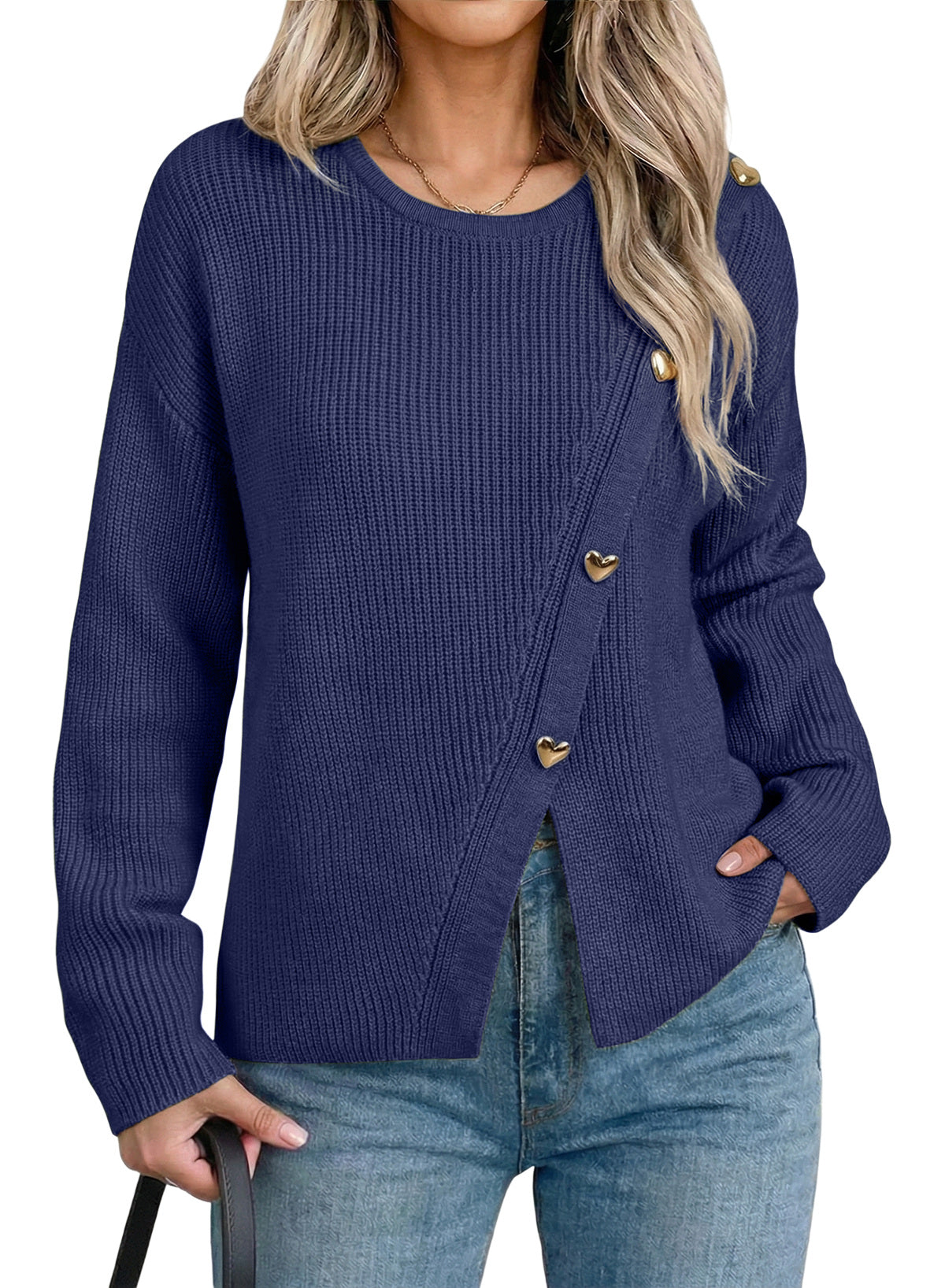Button-down pullover sweater