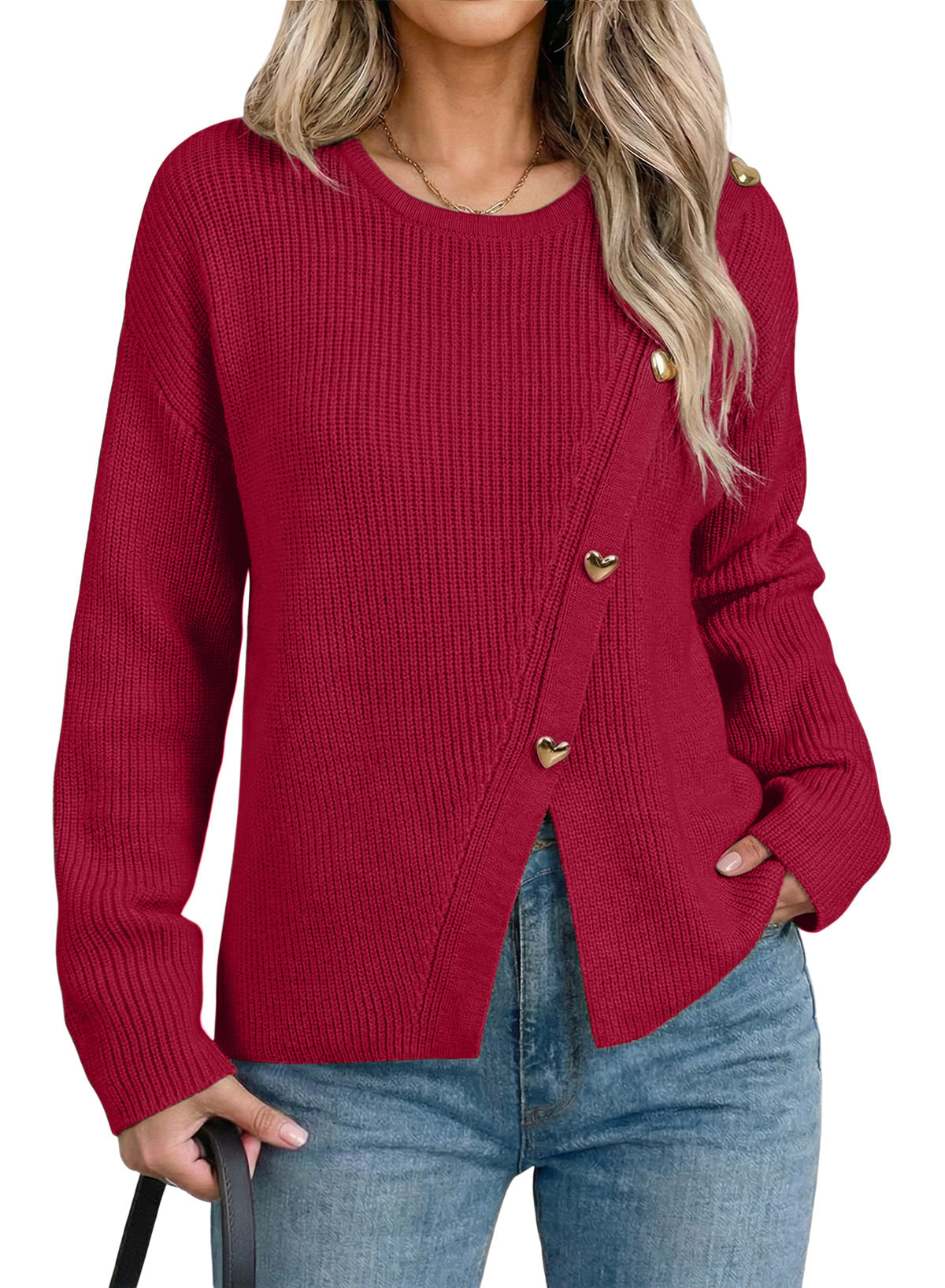 Button-down pullover sweater