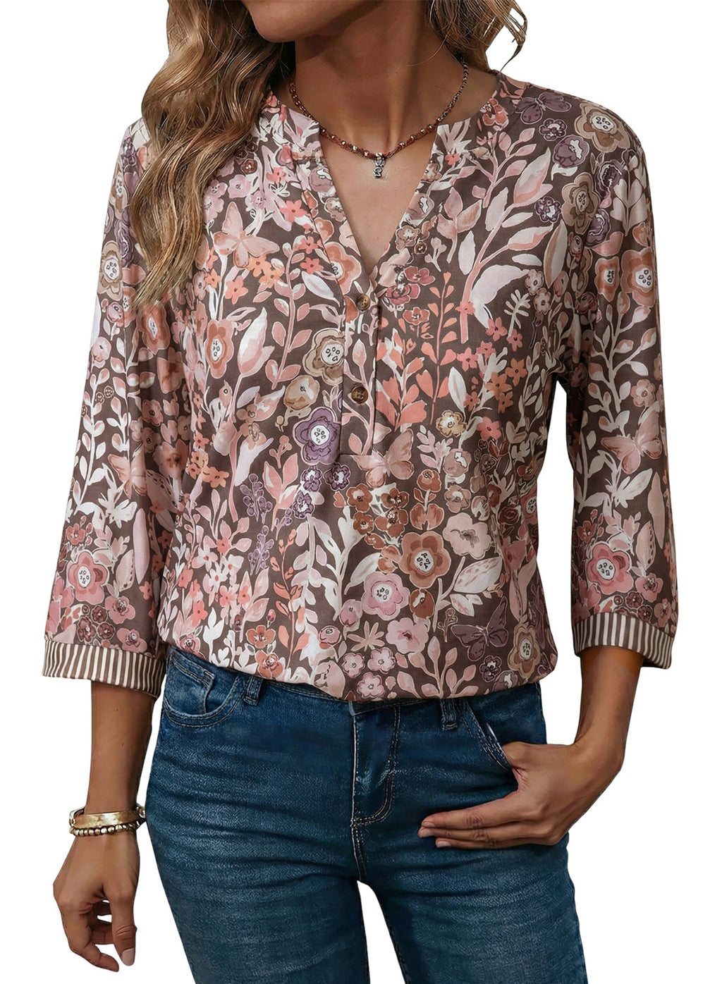Dokotoo Womens Tops Fall 3/4 Length Sleeve Fashion T-Shirts