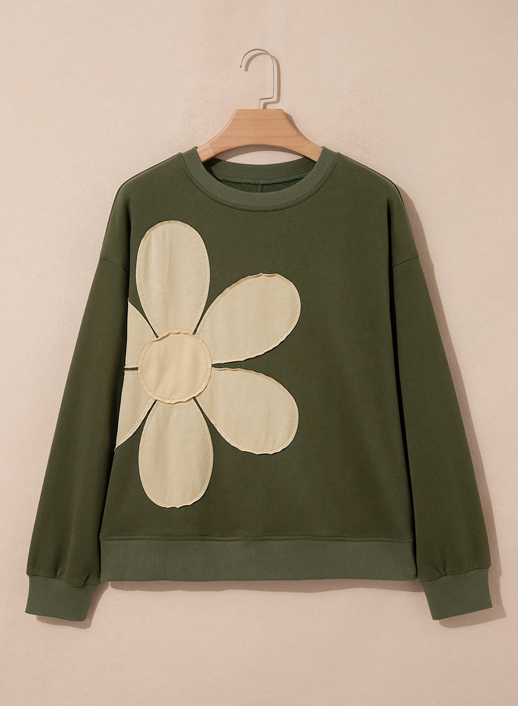 Womens Sweatshirt Long Sleeve Crew Neck Pullover Tops Floral Clothes