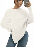 Women's Fall Sweaters Asymmetrical Poncho Knit Pullover Tops