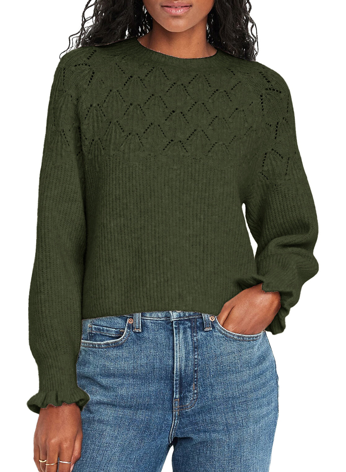 Womens Sweaters Hollow Out Casual Pullover Sweater Tops Fall Winter
