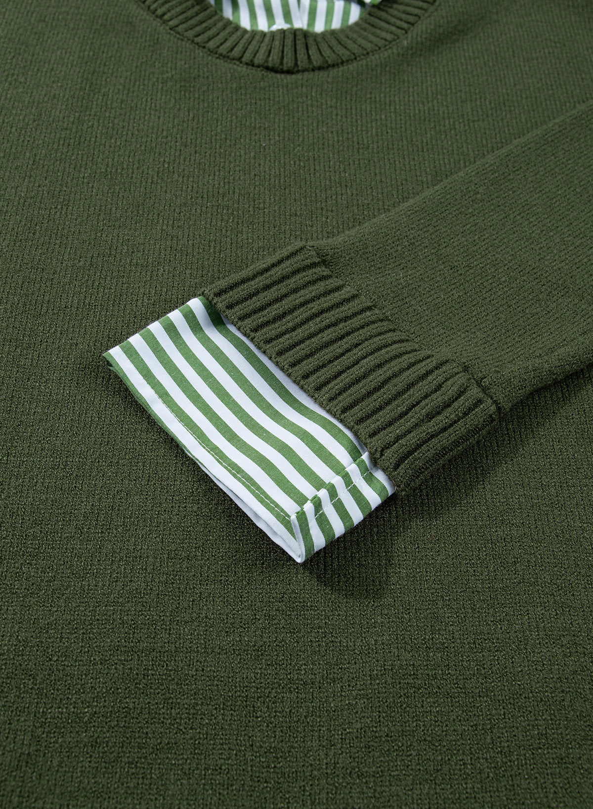 Dokotoo Sweaters for Women Long Sleeve Striped 2 in 1 V Neck Polo Pullover Sweater
