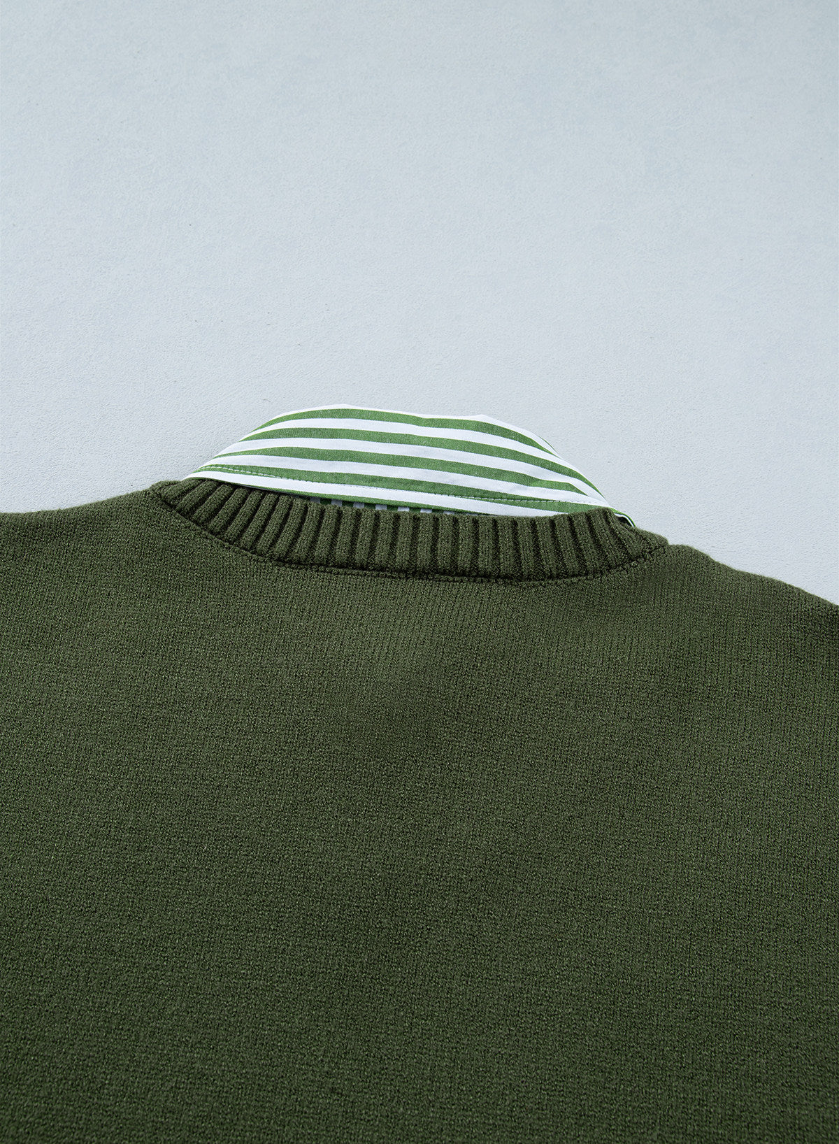Dokotoo Sweaters for Women Long Sleeve Striped 2 in 1 V Neck Polo Pullover Sweater