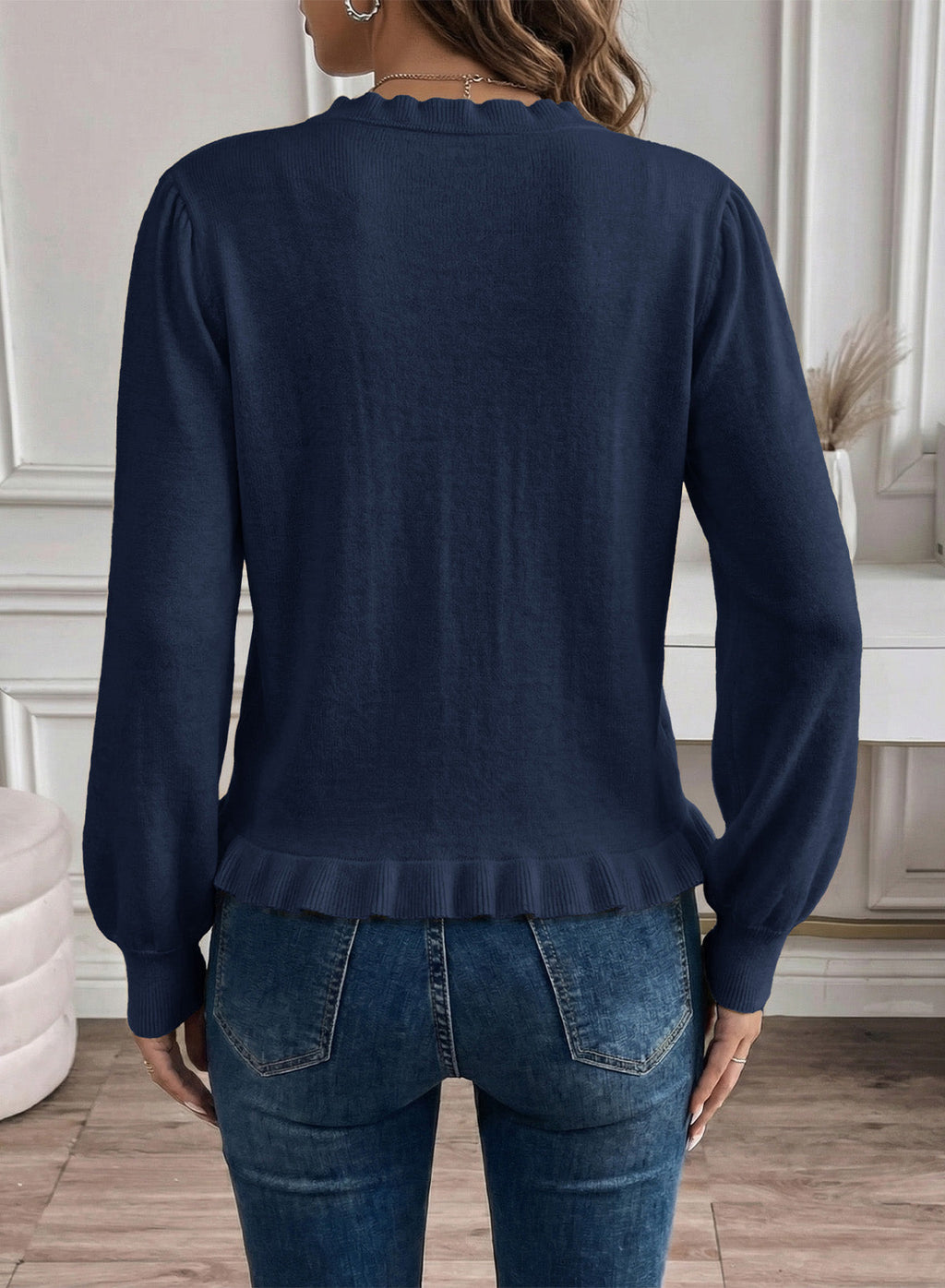 Solid color cardigan sweater