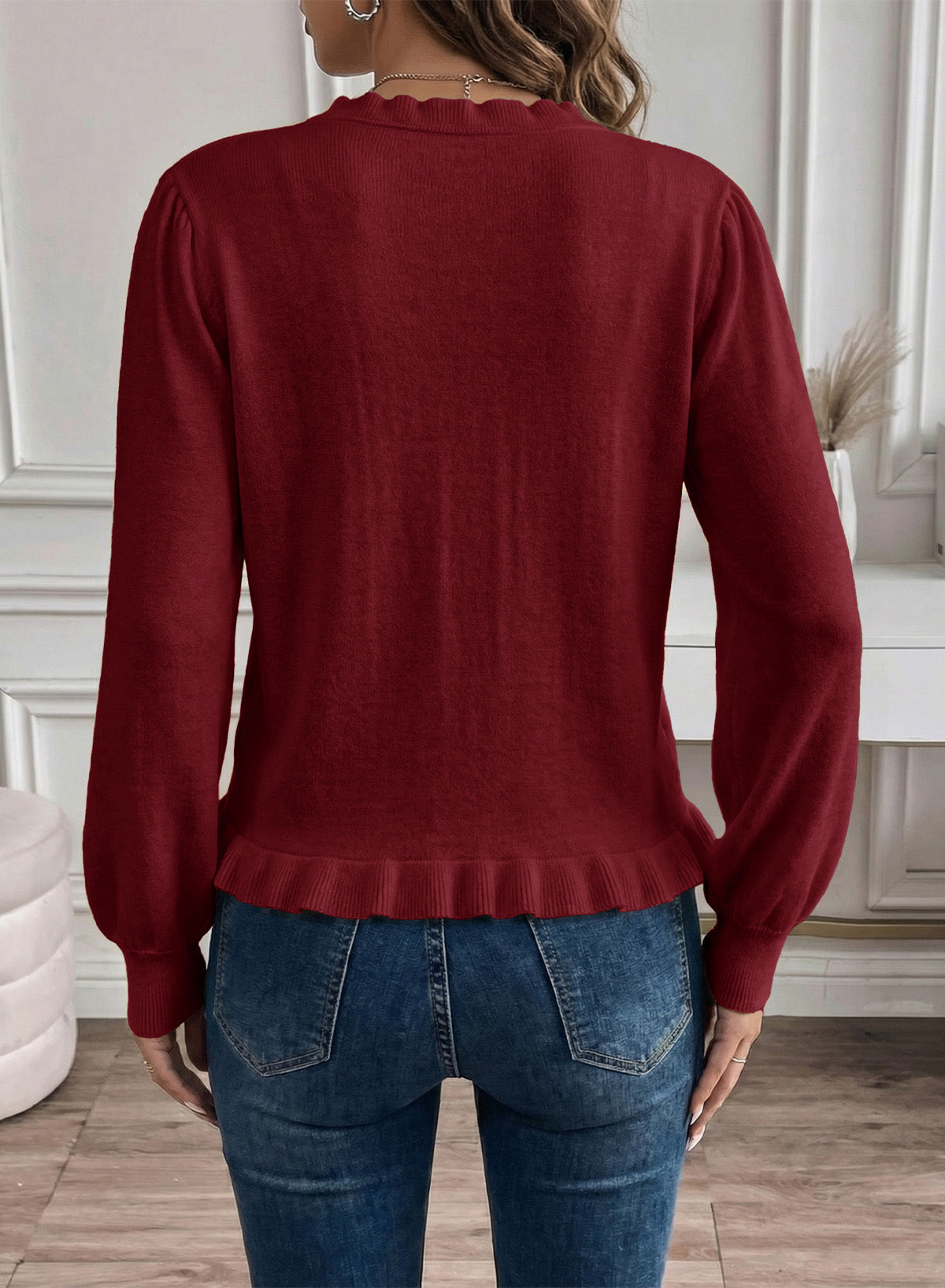 Solid color cardigan sweater