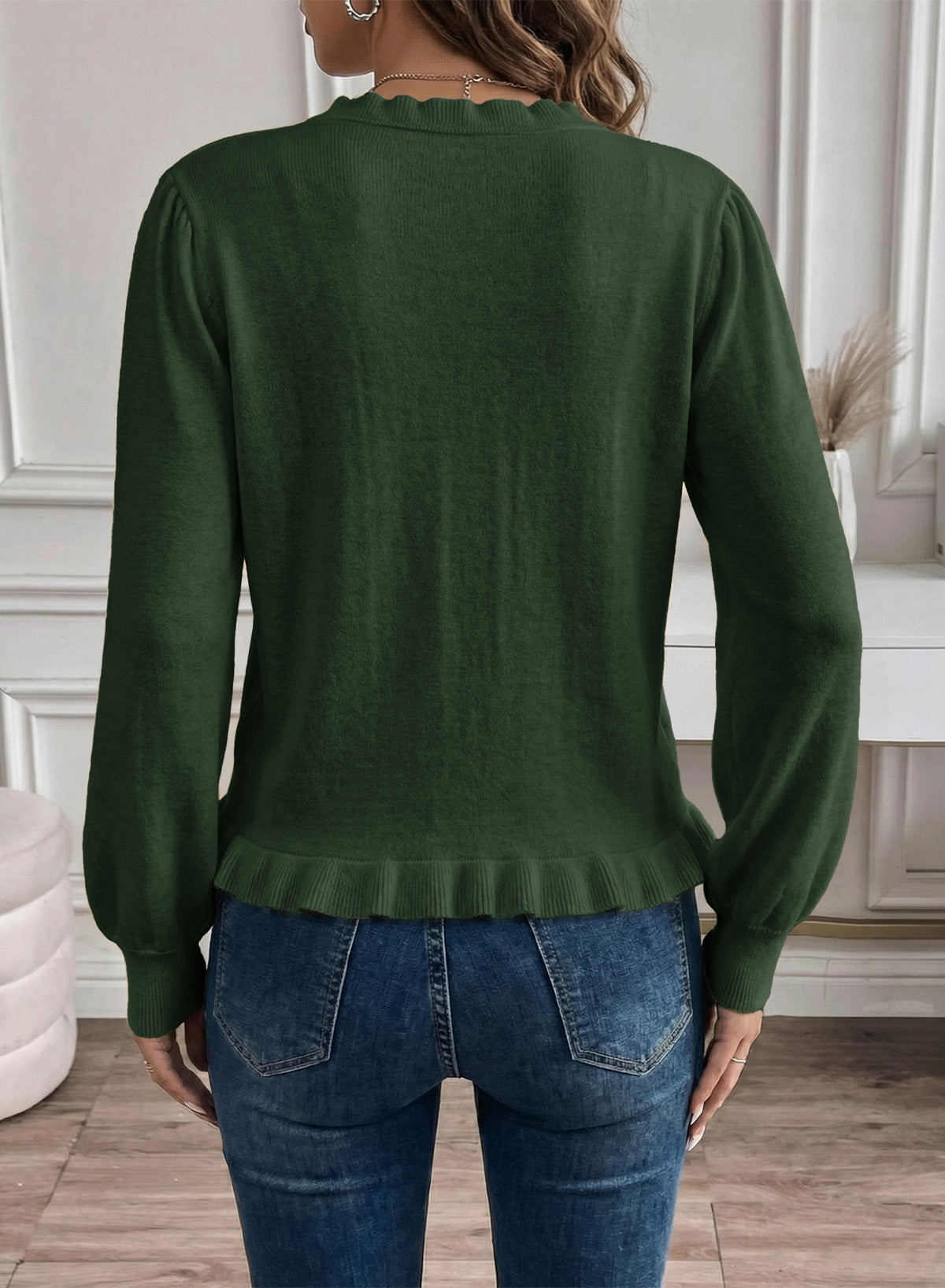 Solid color cardigan sweater