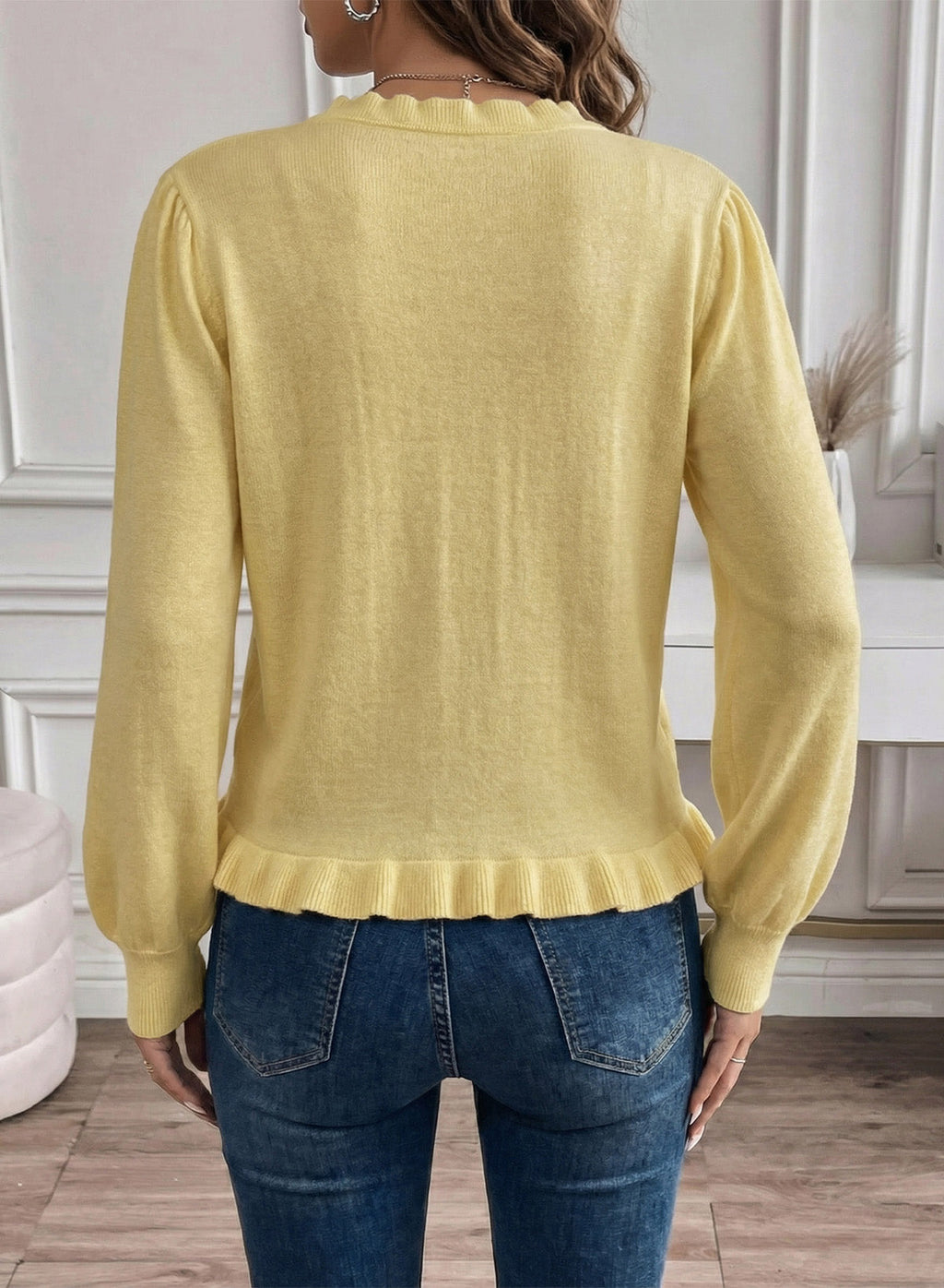 Solid color cardigan sweater