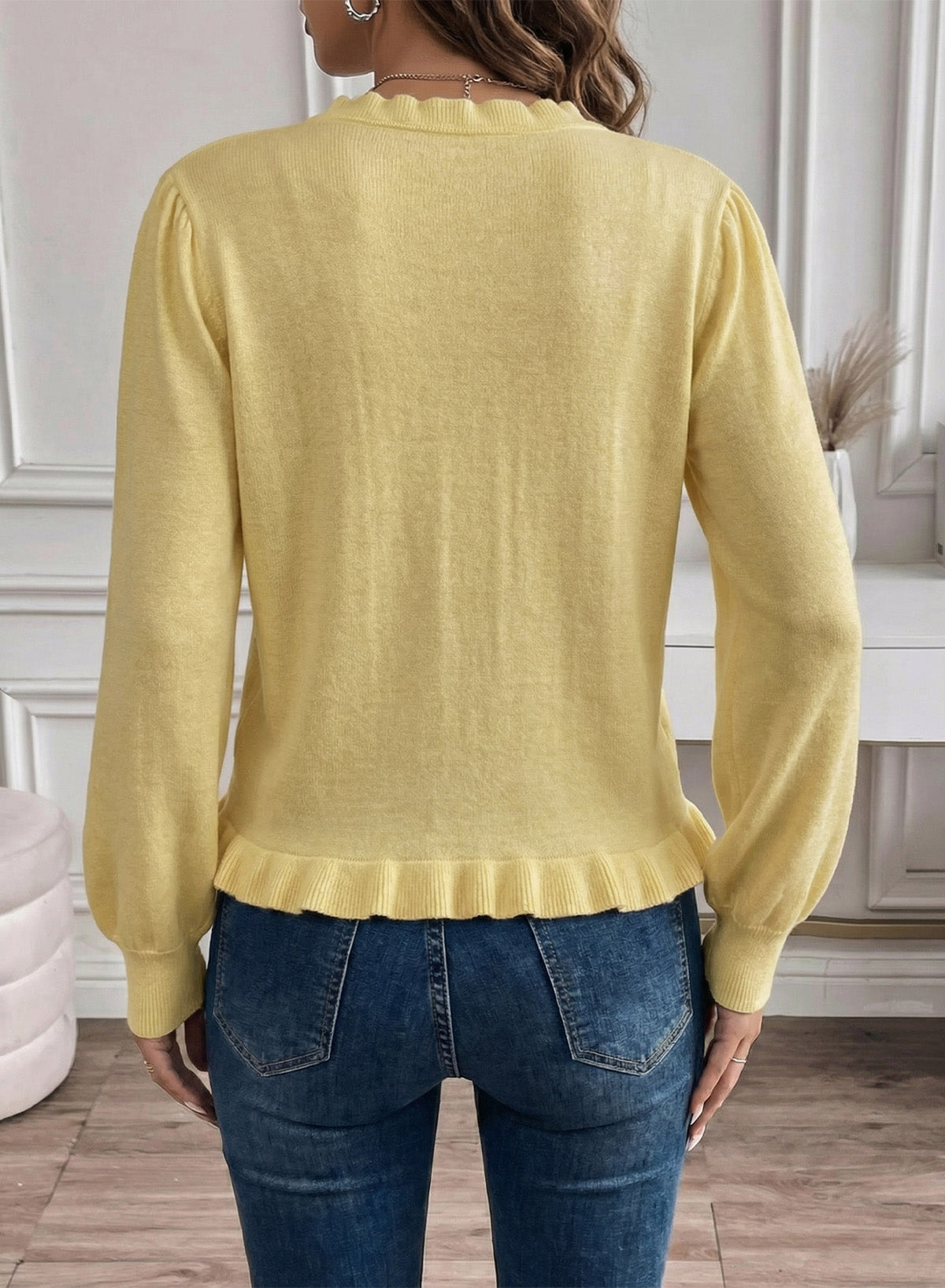 Solid color cardigan sweater
