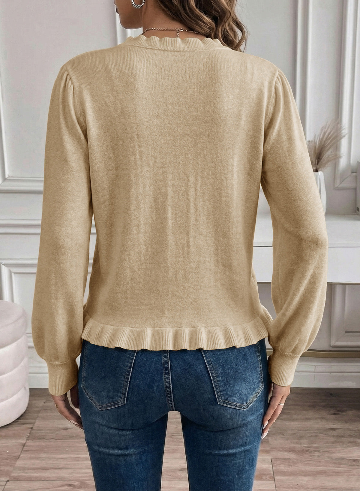 Solid color cardigan sweater