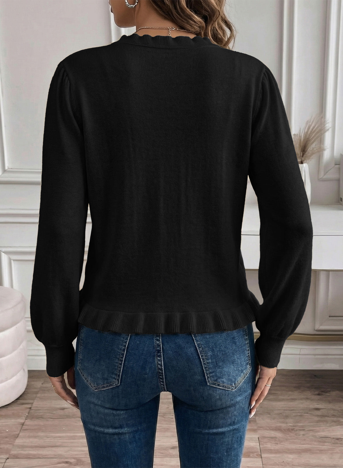 Solid color cardigan sweater