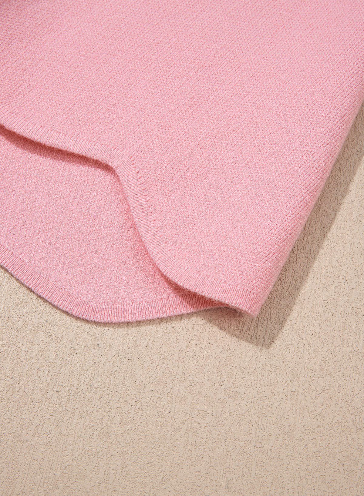 Sweaters for Women 3/4 Sleeve Scalloped Hem Top