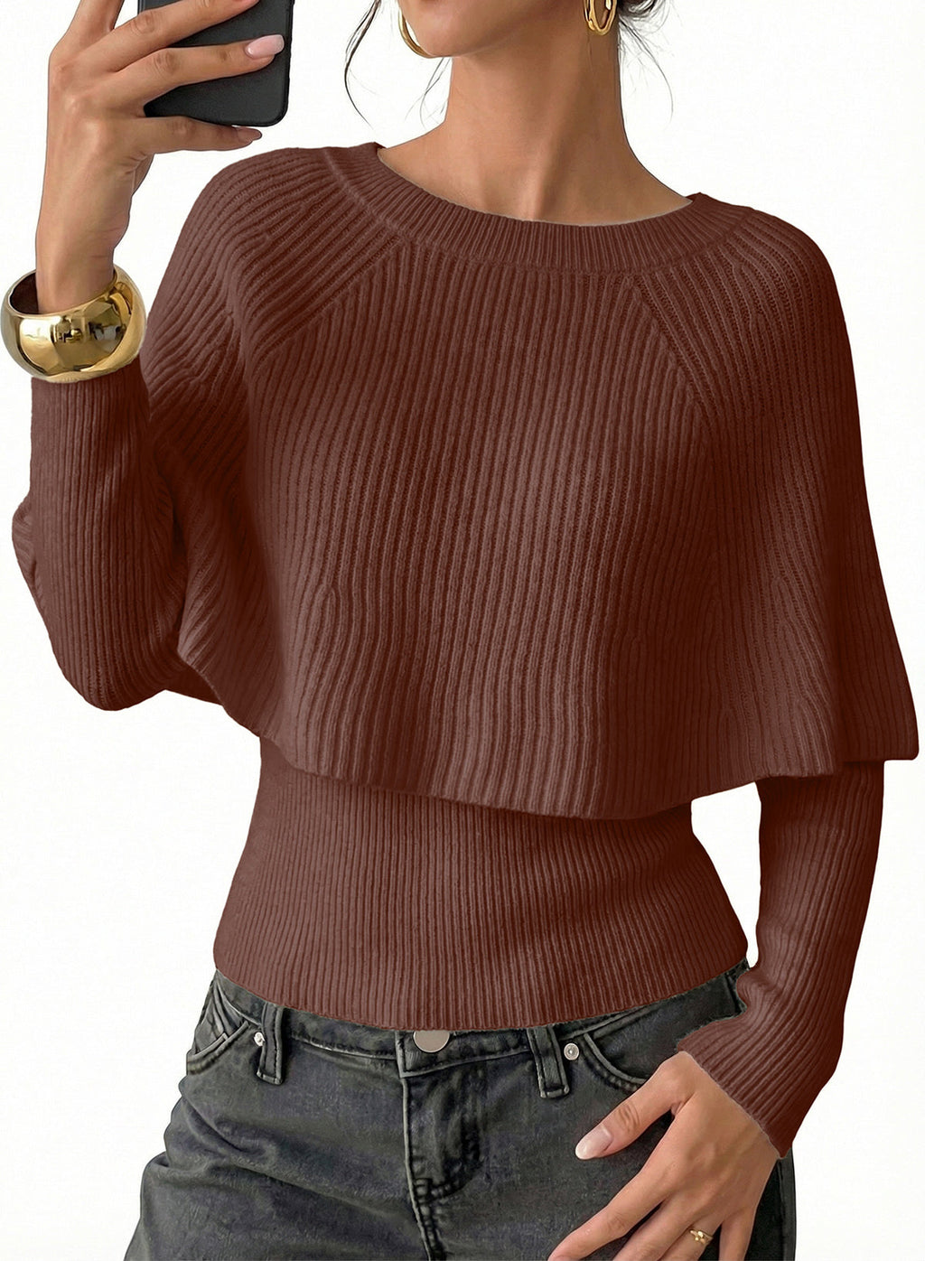 Dokotoo Poncho Sweaters for Women Lightweight Pullover Soft Knit Cape Tops
