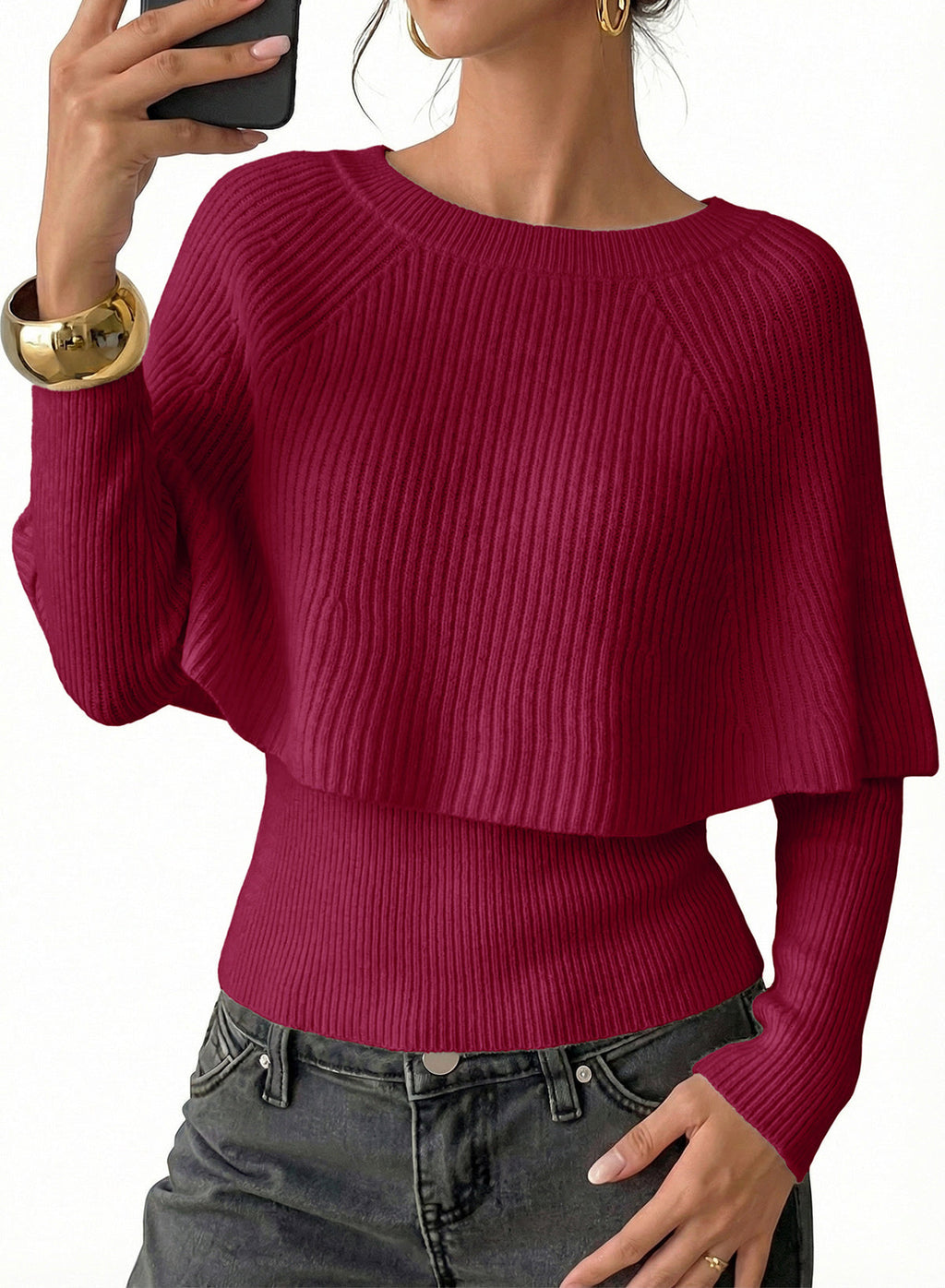 Dokotoo Poncho Sweaters for Women Lightweight Pullover Soft Knit Cape Tops
