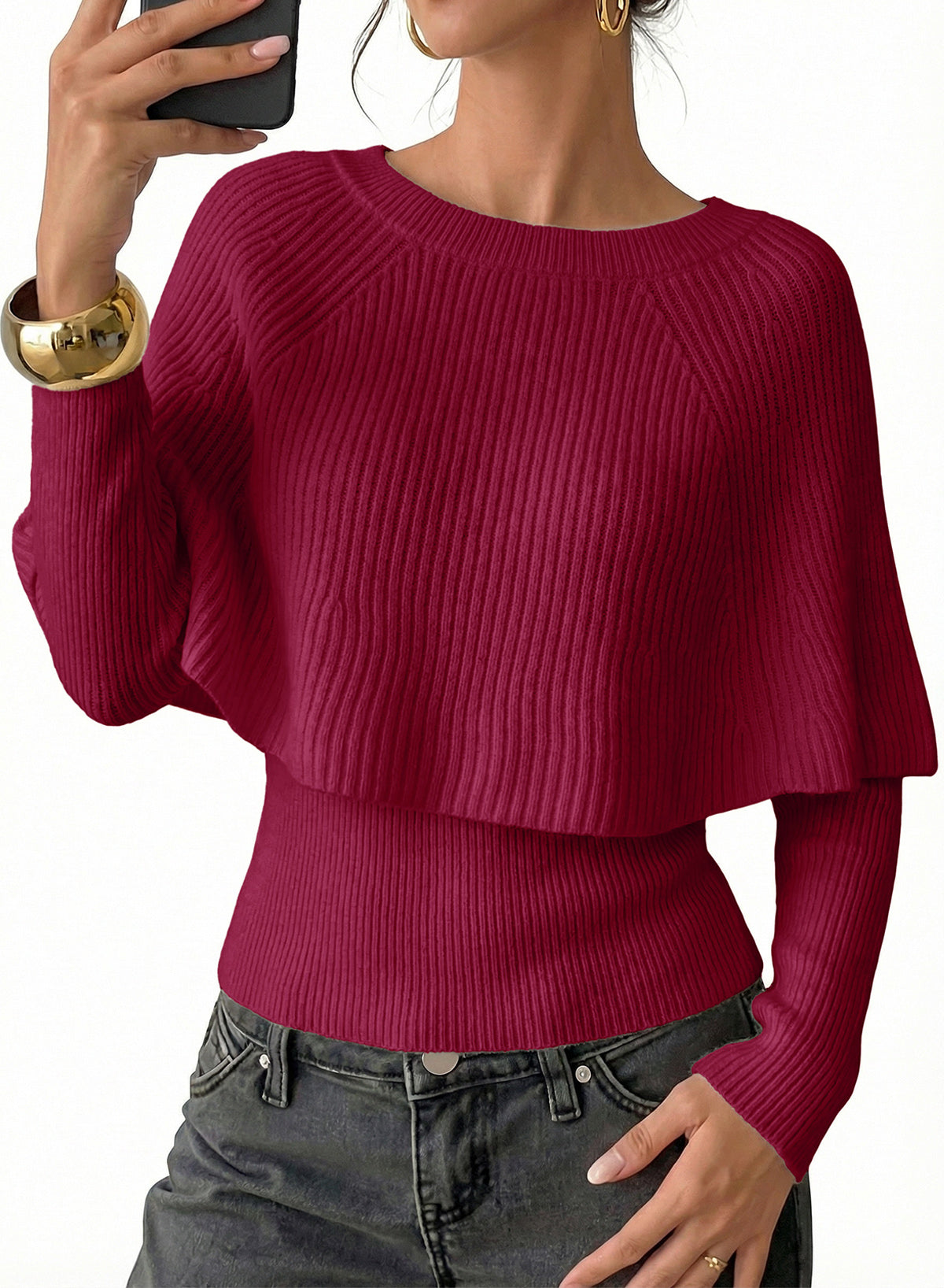 Dokotoo Poncho Sweaters for Women Lightweight Pullover Soft Knit Cape Tops