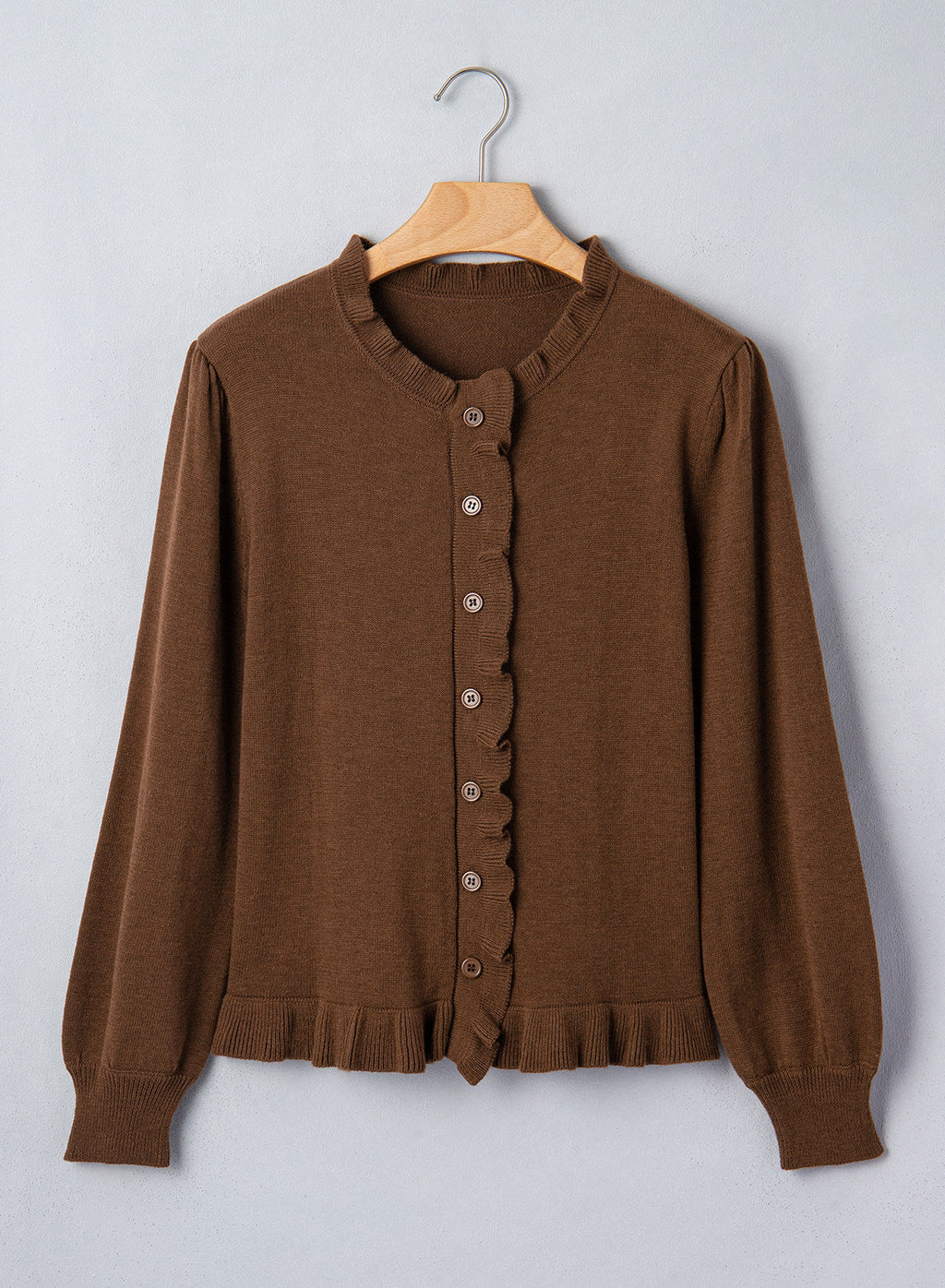 Solid color cardigan sweater