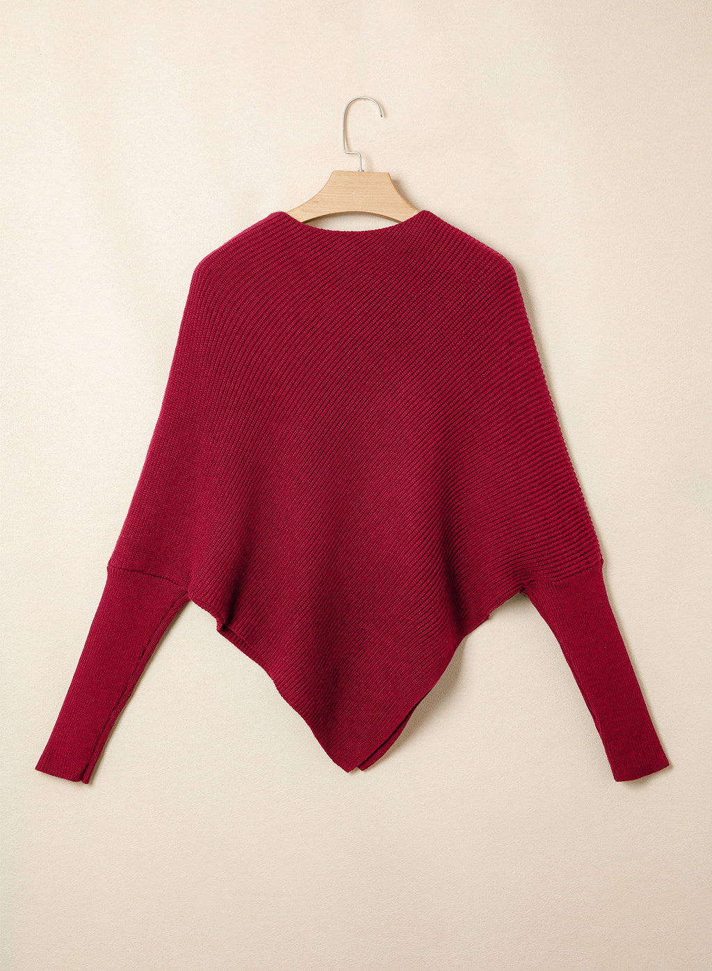Women's Fall Sweaters Asymmetrical Poncho Knit Pullover Tops