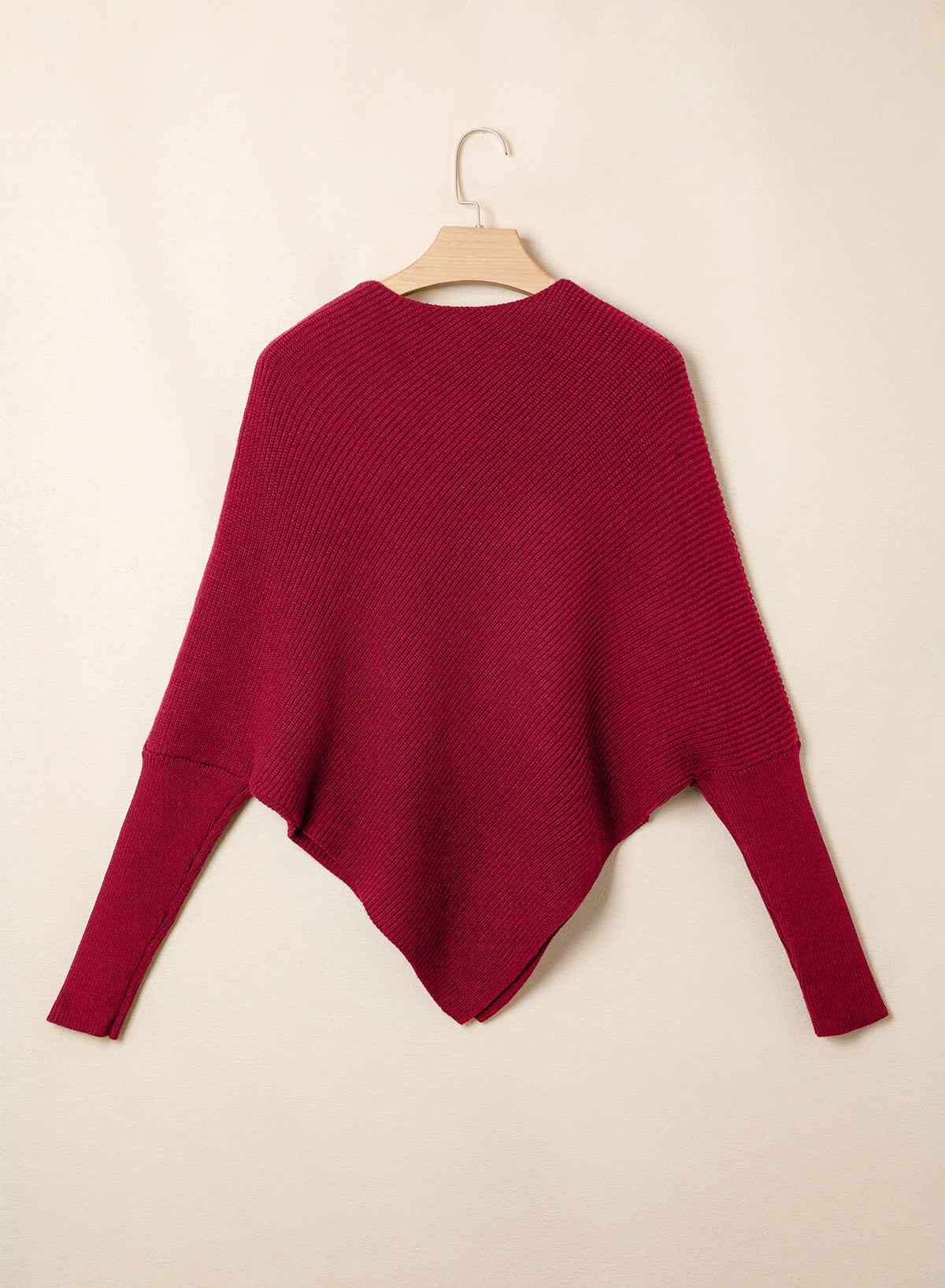 Women's Fall Sweaters Asymmetrical Poncho Knit Pullover Tops