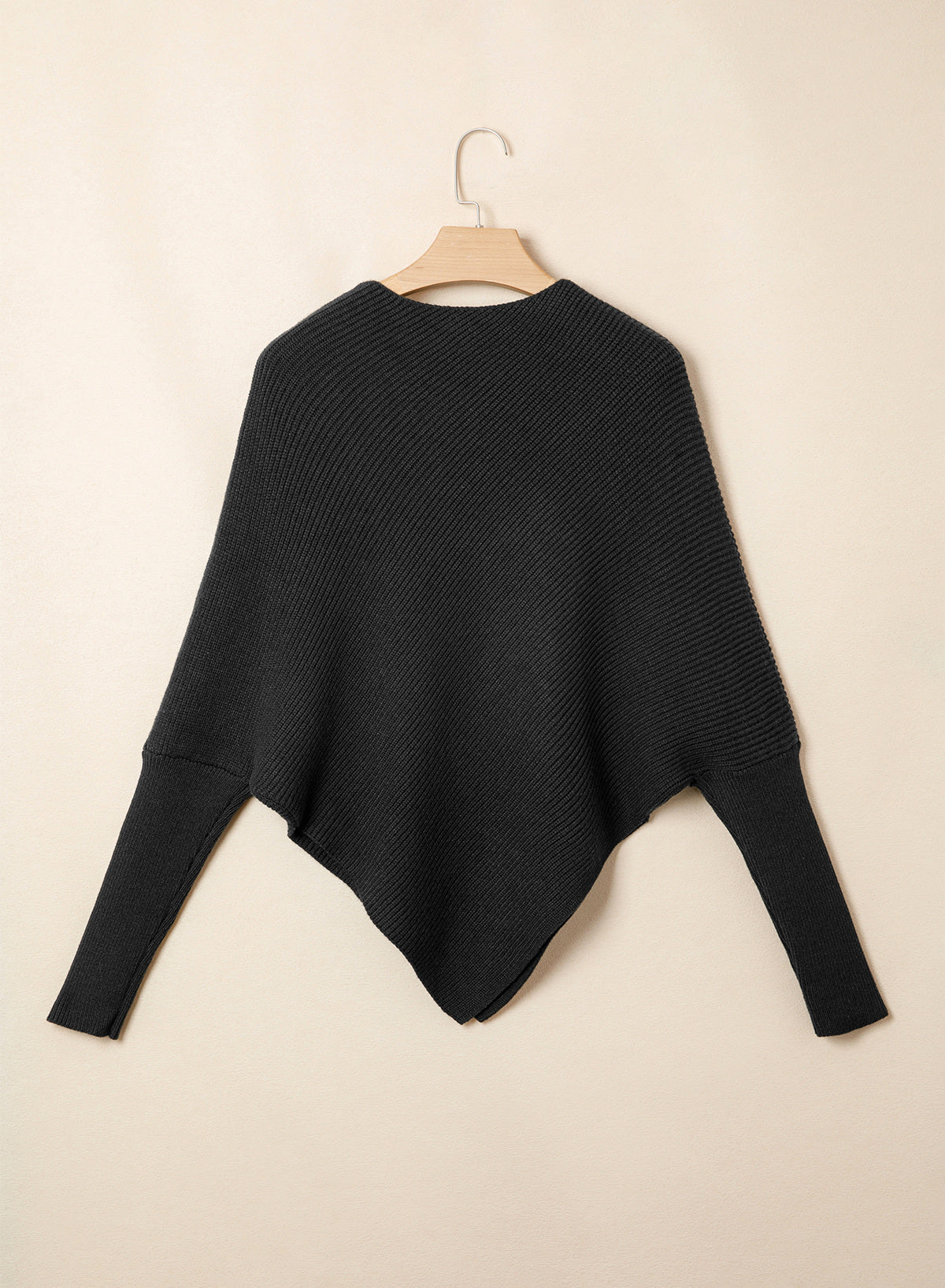 Women's Fall Sweaters Asymmetrical Poncho Knit Pullover Tops