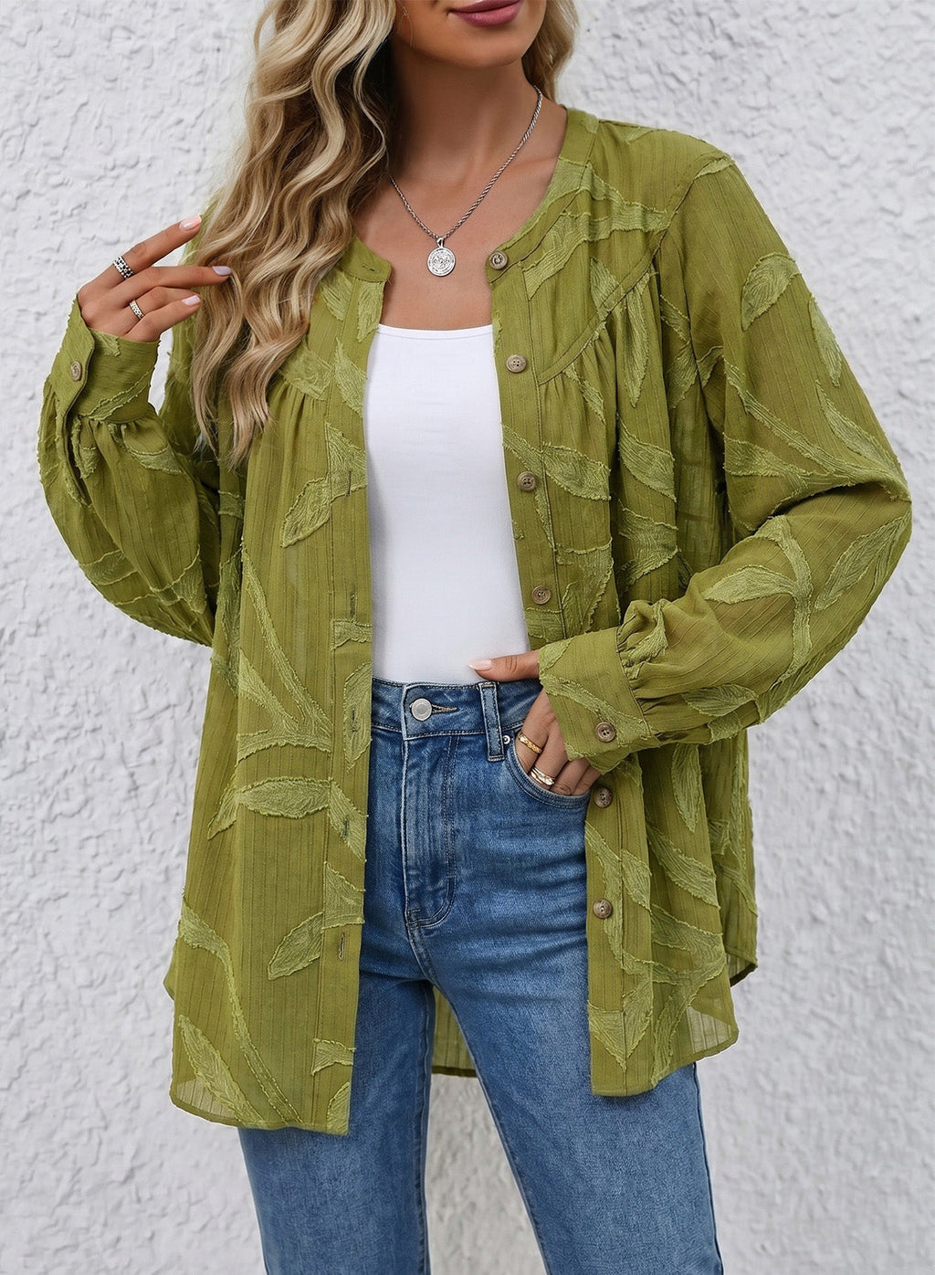 Womens Tops Casual Crewneck Boho Floral Button Down Shirts