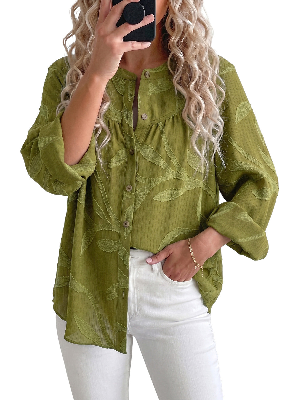 Womens Tops Casual Crewneck Boho Floral Button Down Shirts