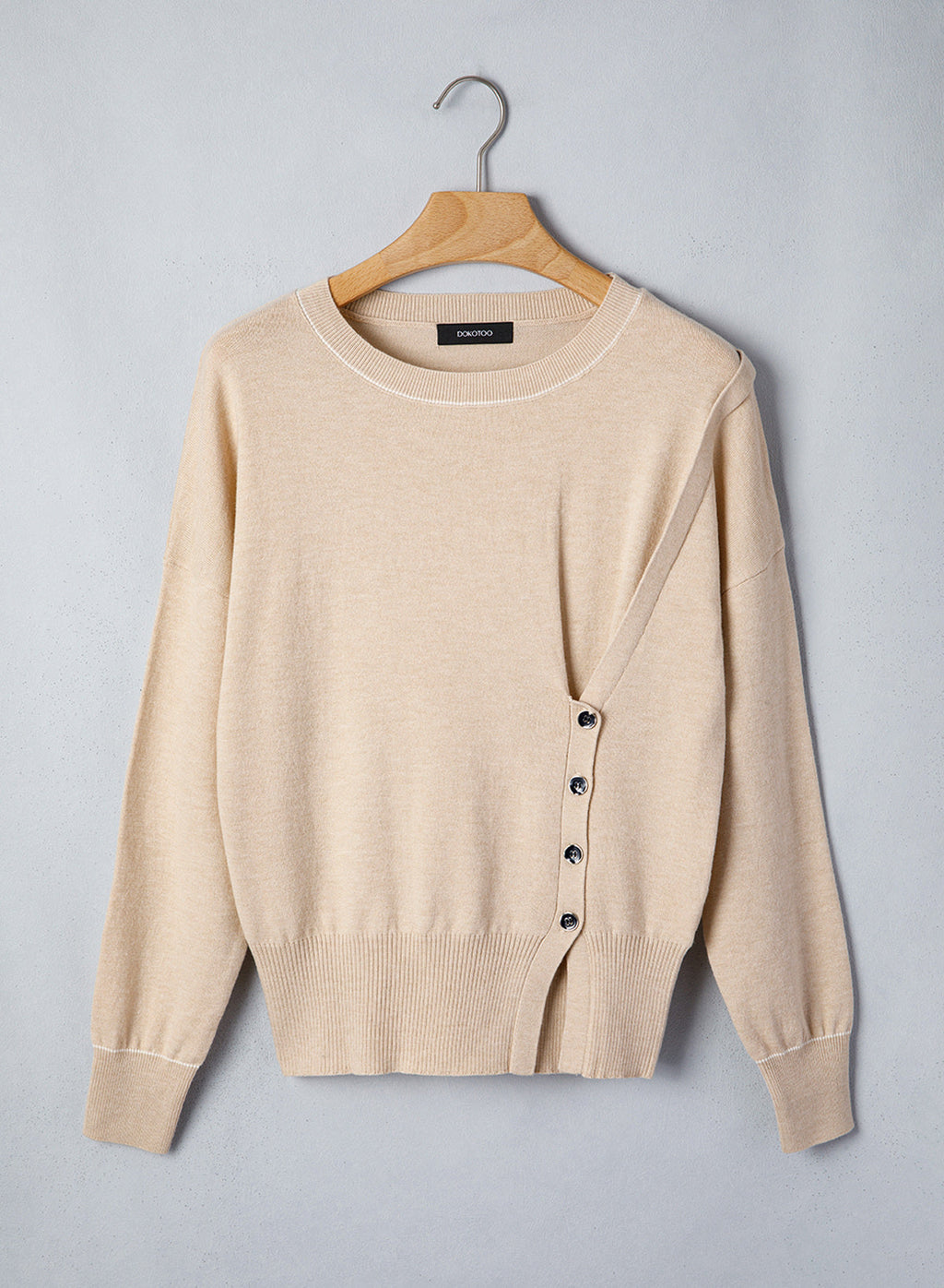 Sweaters for Women Casual Long Sleeve Asymmetrical Sweaters