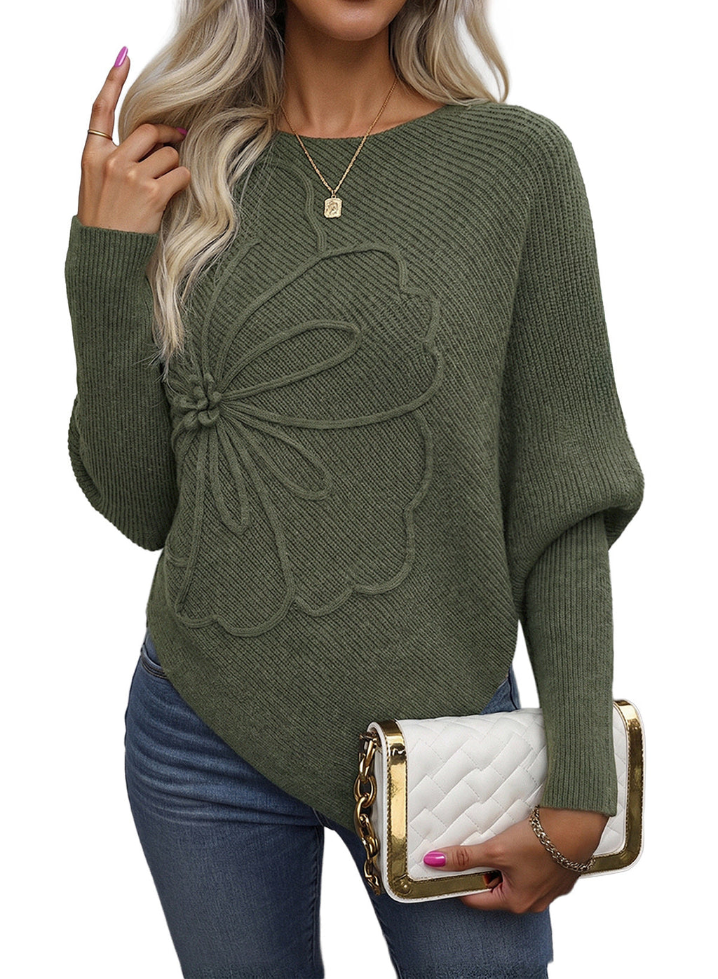 Women's Fall Sweaters Asymmetrical Poncho Knit Pullover Tops