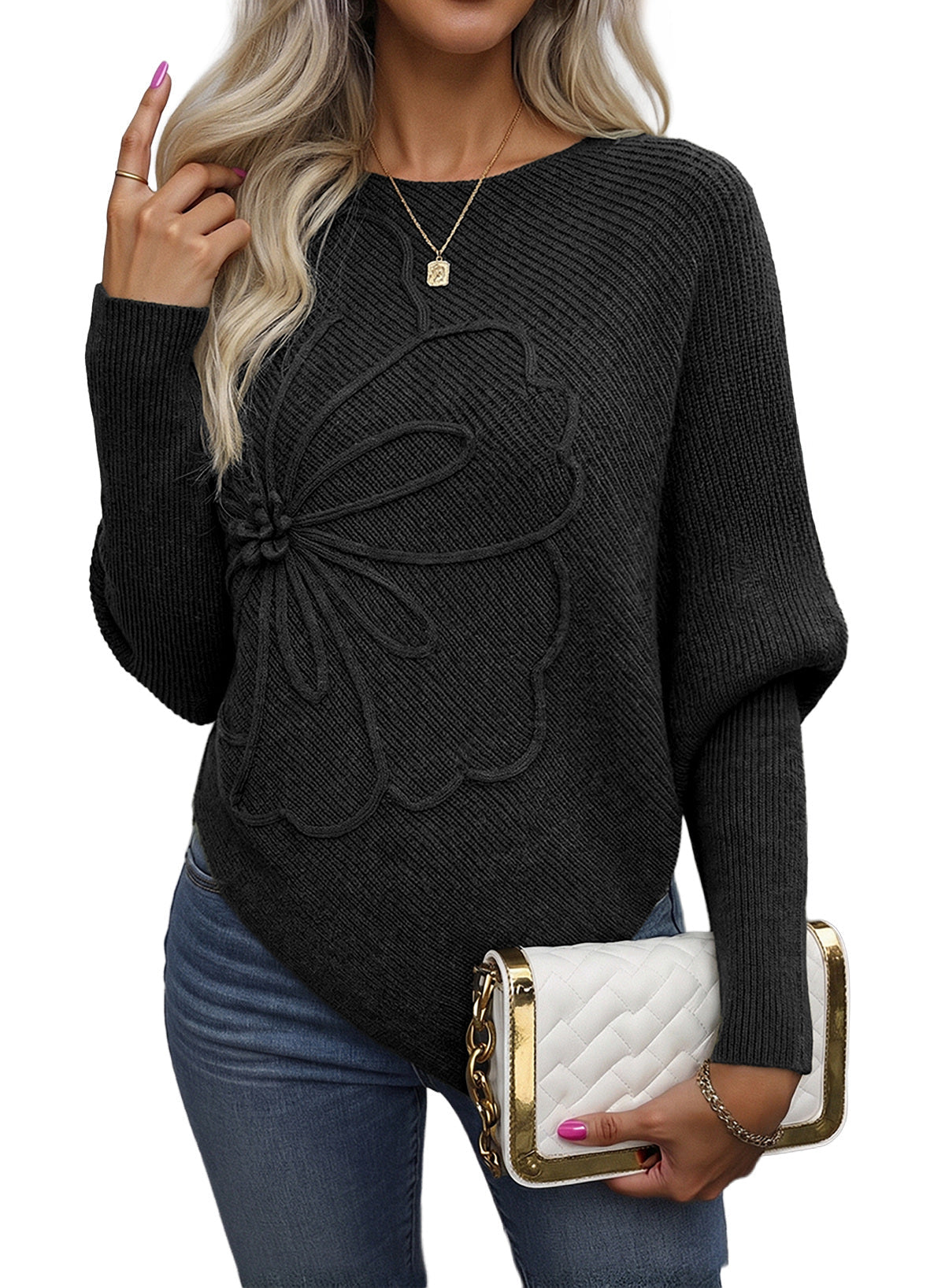 Women's Fall Sweaters Asymmetrical Poncho Knit Pullover Tops