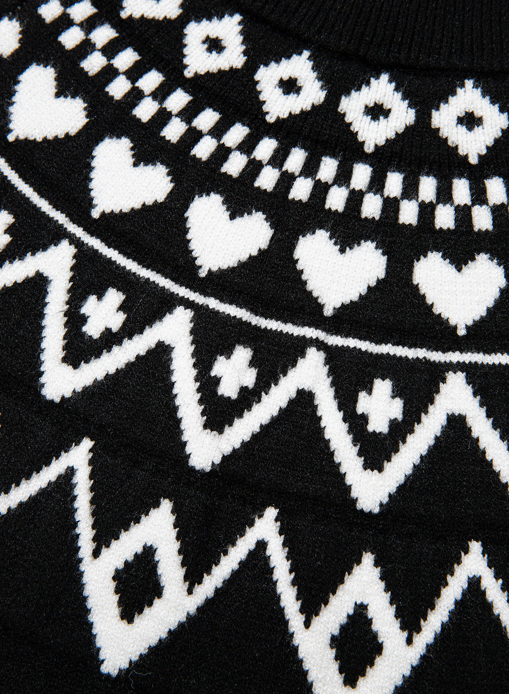 Festive Geometric Print Round Neck Shift Sweater
