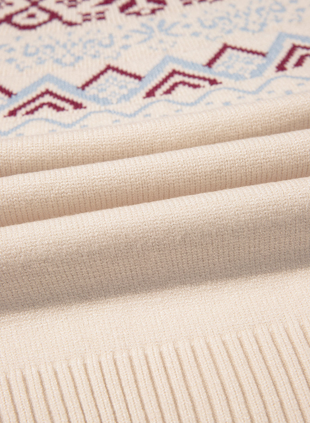 Festive Geometric Print Round Neck Shift Sweater