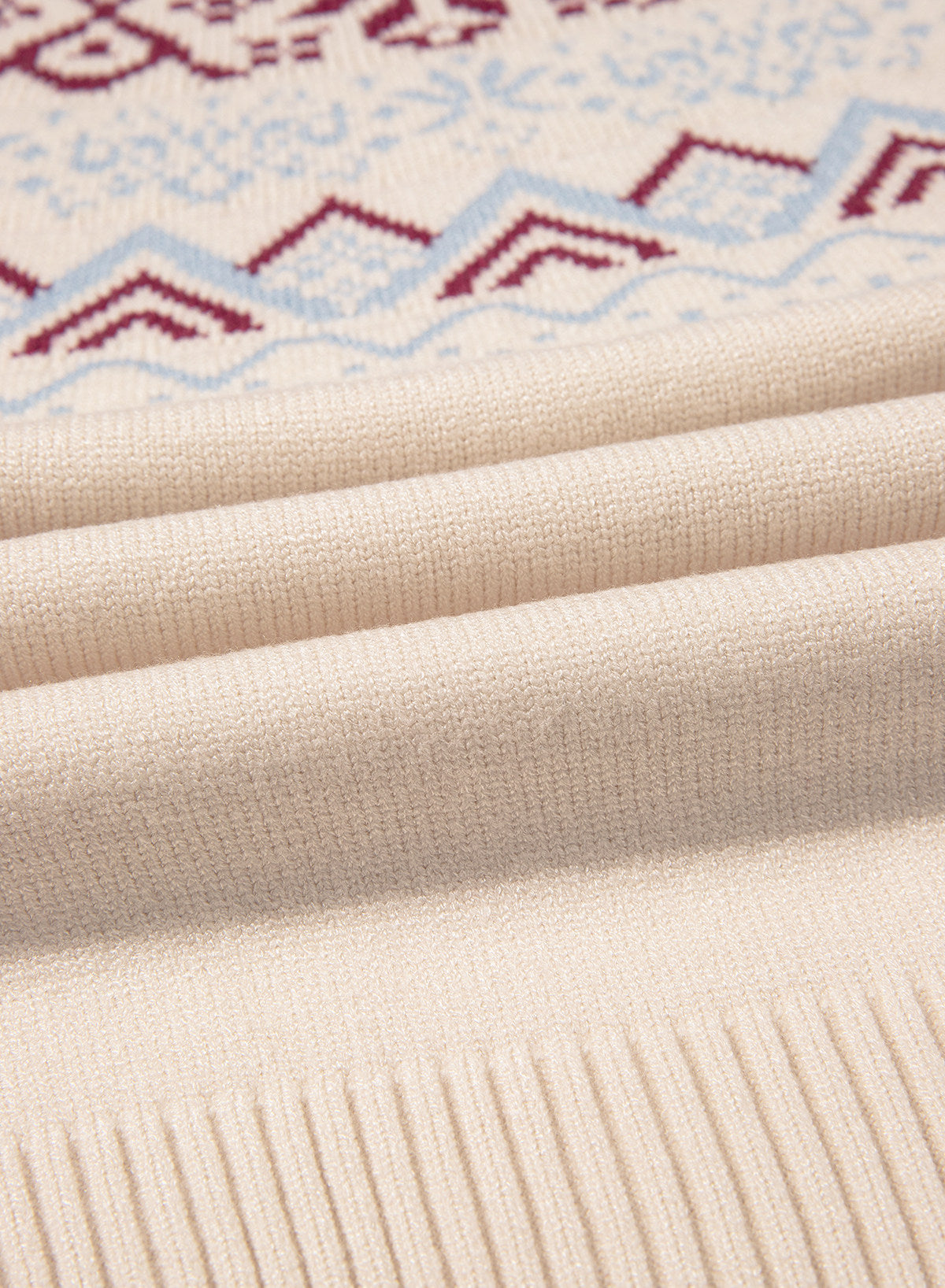 Festive Geometric Print Round Neck Shift Sweater