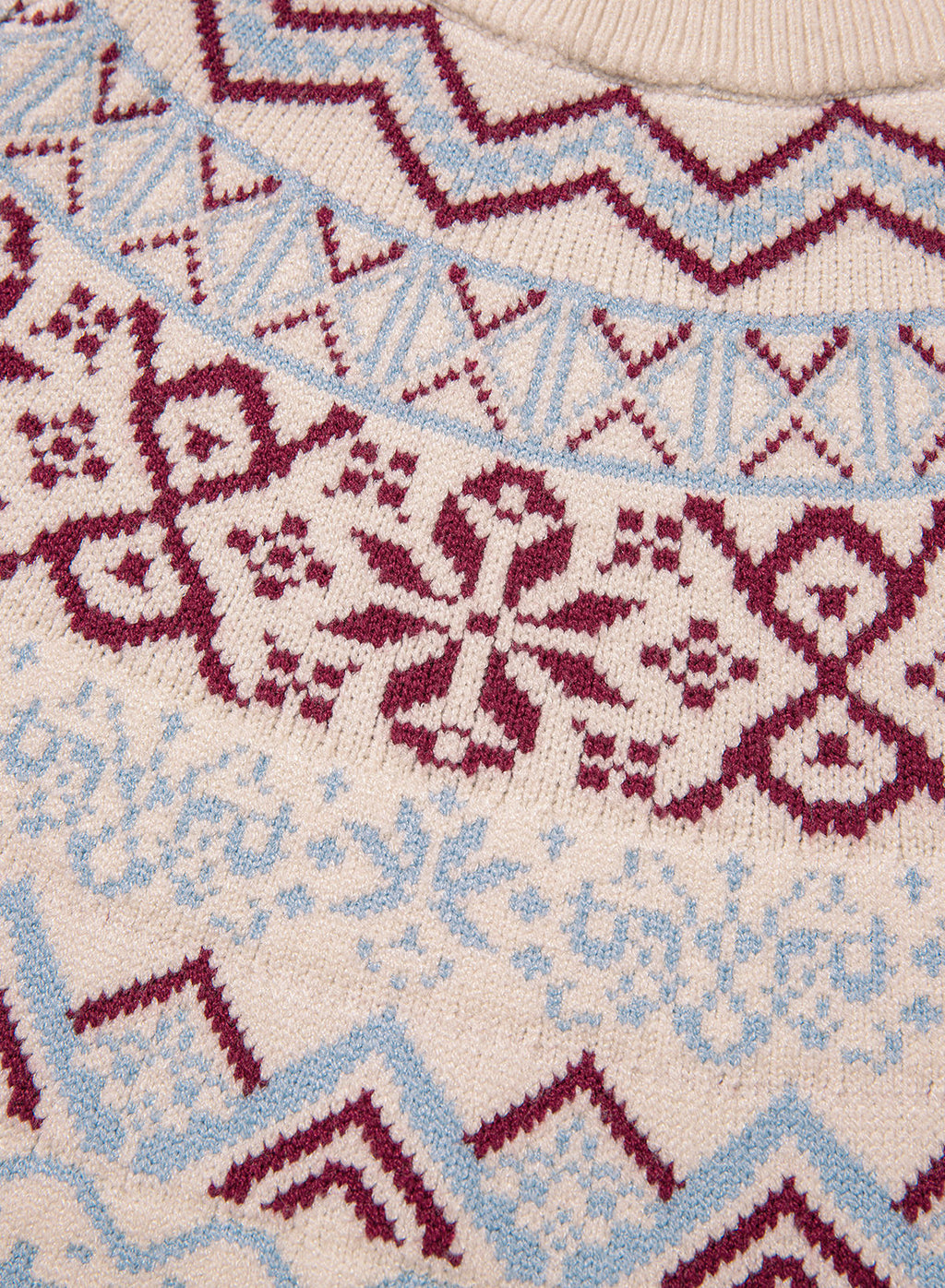 Festive Geometric Print Round Neck Shift Sweater