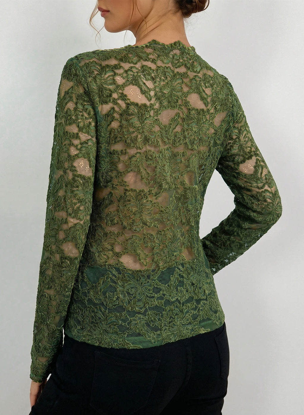 Dokotoo Lace Long Sleeve Tops for Women Sheer Mesh Fall Y2K Blouse 2026