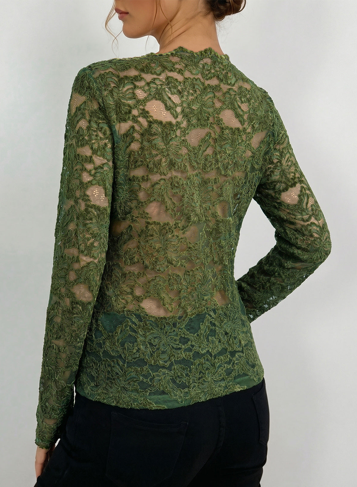 Dokotoo Lace Long Sleeve Tops for Women Sheer Mesh Fall Y2K Blouse 2026