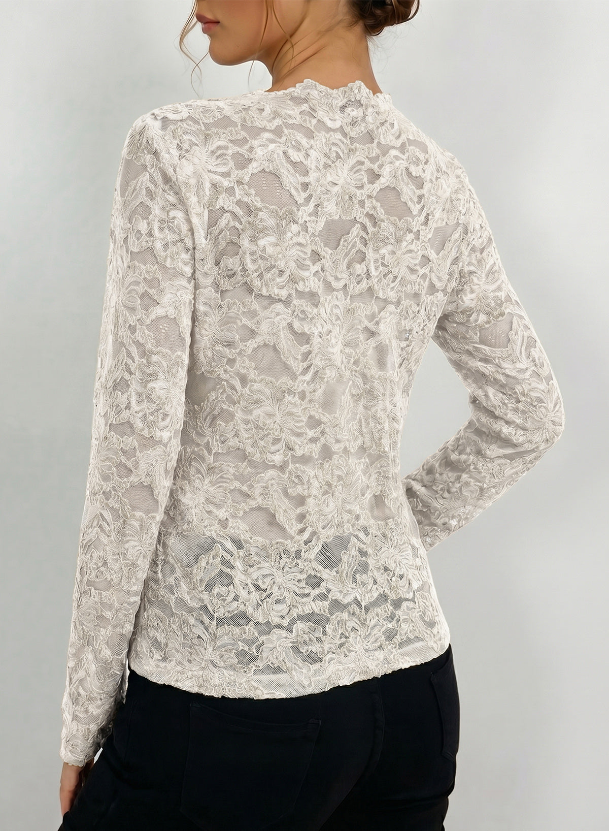 Dokotoo Lace Long Sleeve Tops for Women Sheer Mesh Fall Y2K Blouse 2026