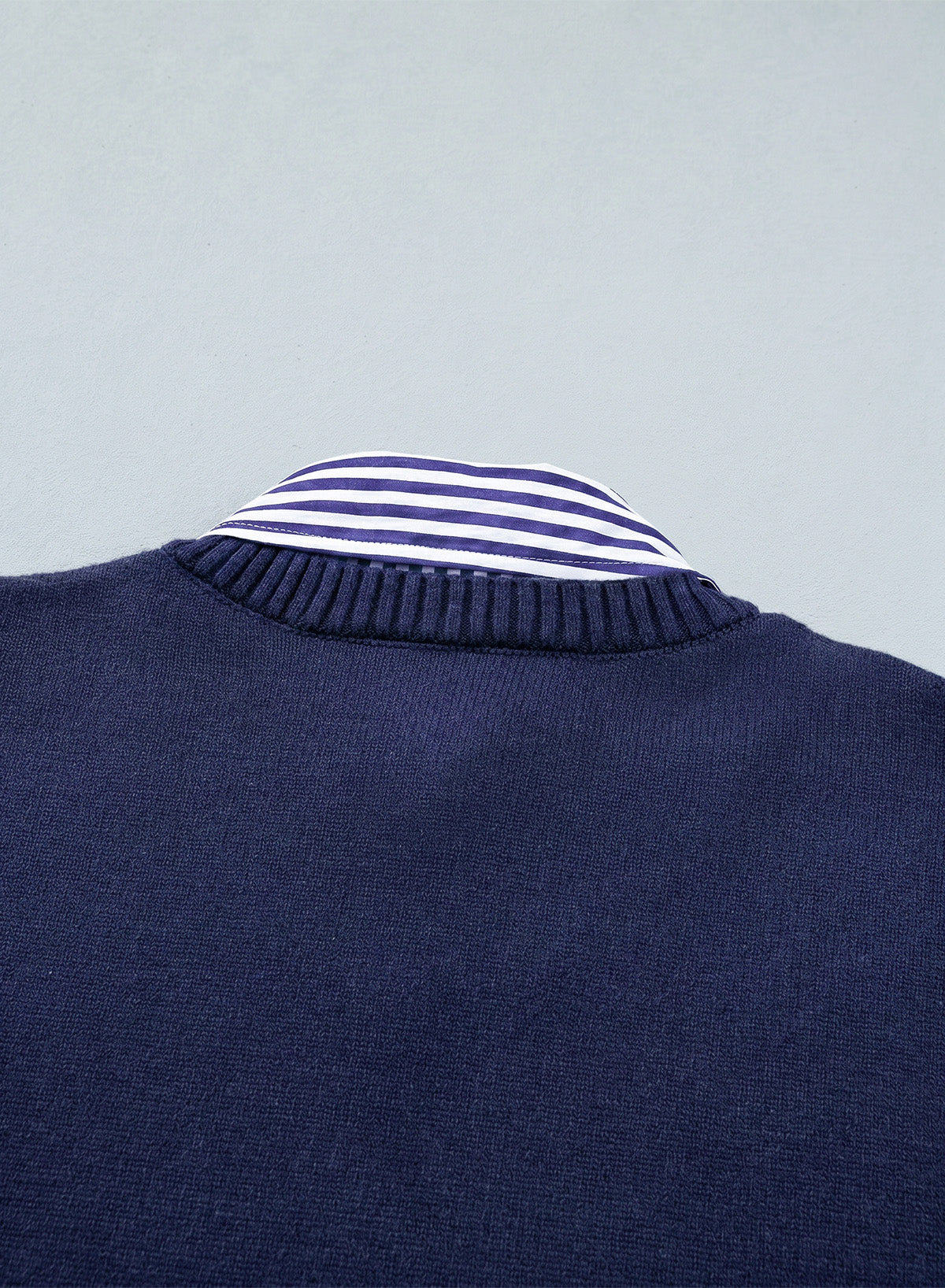 Dokotoo Sweaters for Women Long Sleeve Striped 2 in 1 V Neck Polo Pullover Sweater