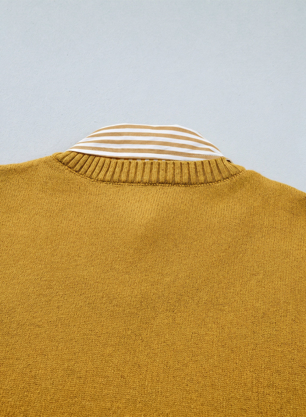 Dokotoo Sweaters for Women Long Sleeve Striped 2 in 1 V Neck Polo Pullover Sweater