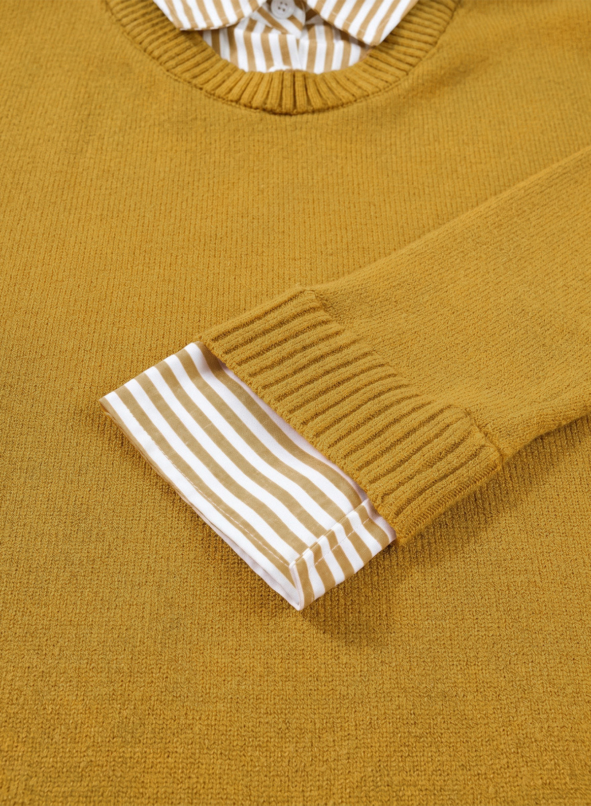 Dokotoo Sweaters for Women Long Sleeve Striped 2 in 1 V Neck Polo Pullover Sweater