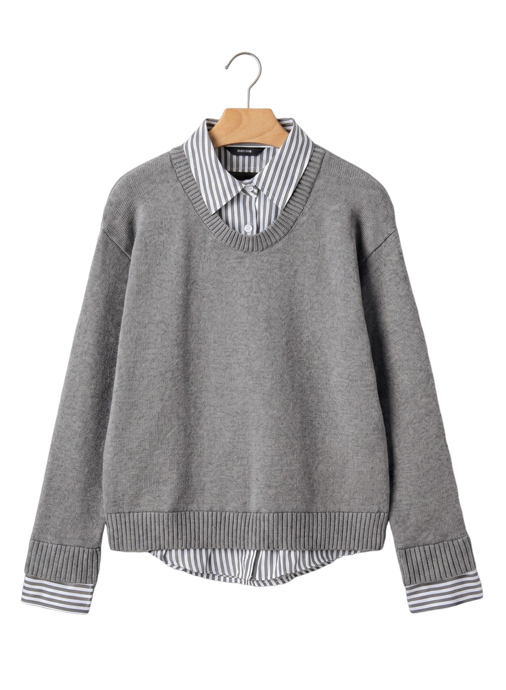 Dokotoo Sweaters for Women Long Sleeve Striped 2 in 1 V Neck Polo Pullover Sweater
