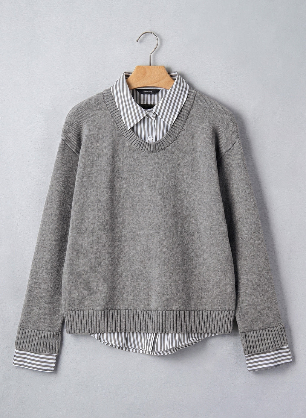 Dokotoo Sweaters for Women Long Sleeve Striped 2 in 1 V Neck Polo Pullover Sweater