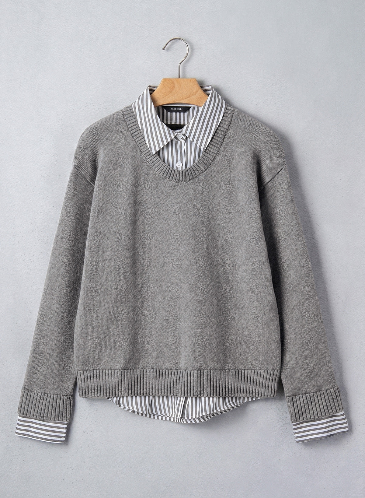Dokotoo Sweaters for Women Long Sleeve Striped 2 in 1 V Neck Polo Pullover Sweater