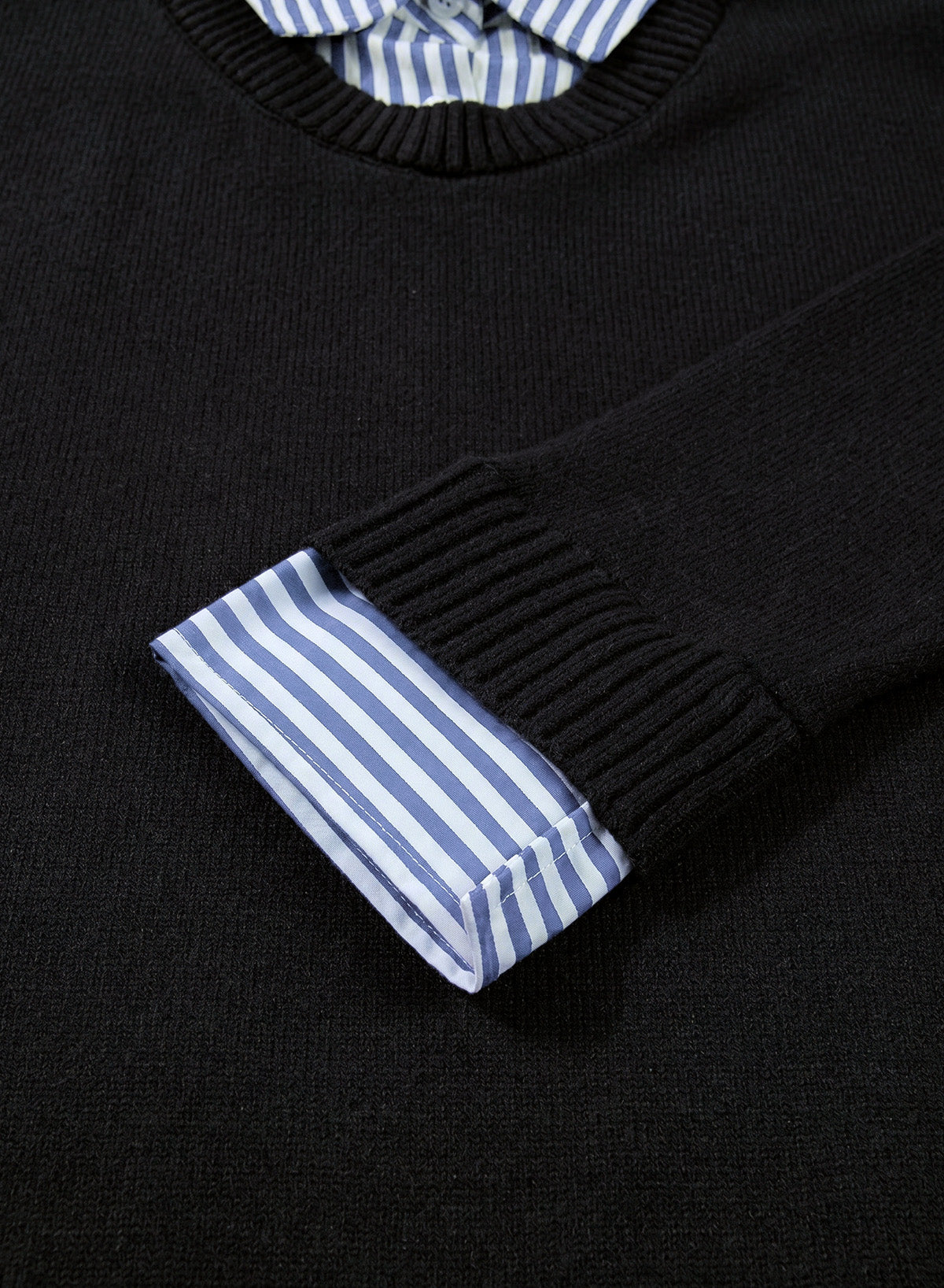 Dokotoo Sweaters for Women Long Sleeve Striped 2 in 1 V Neck Polo Pullover Sweater