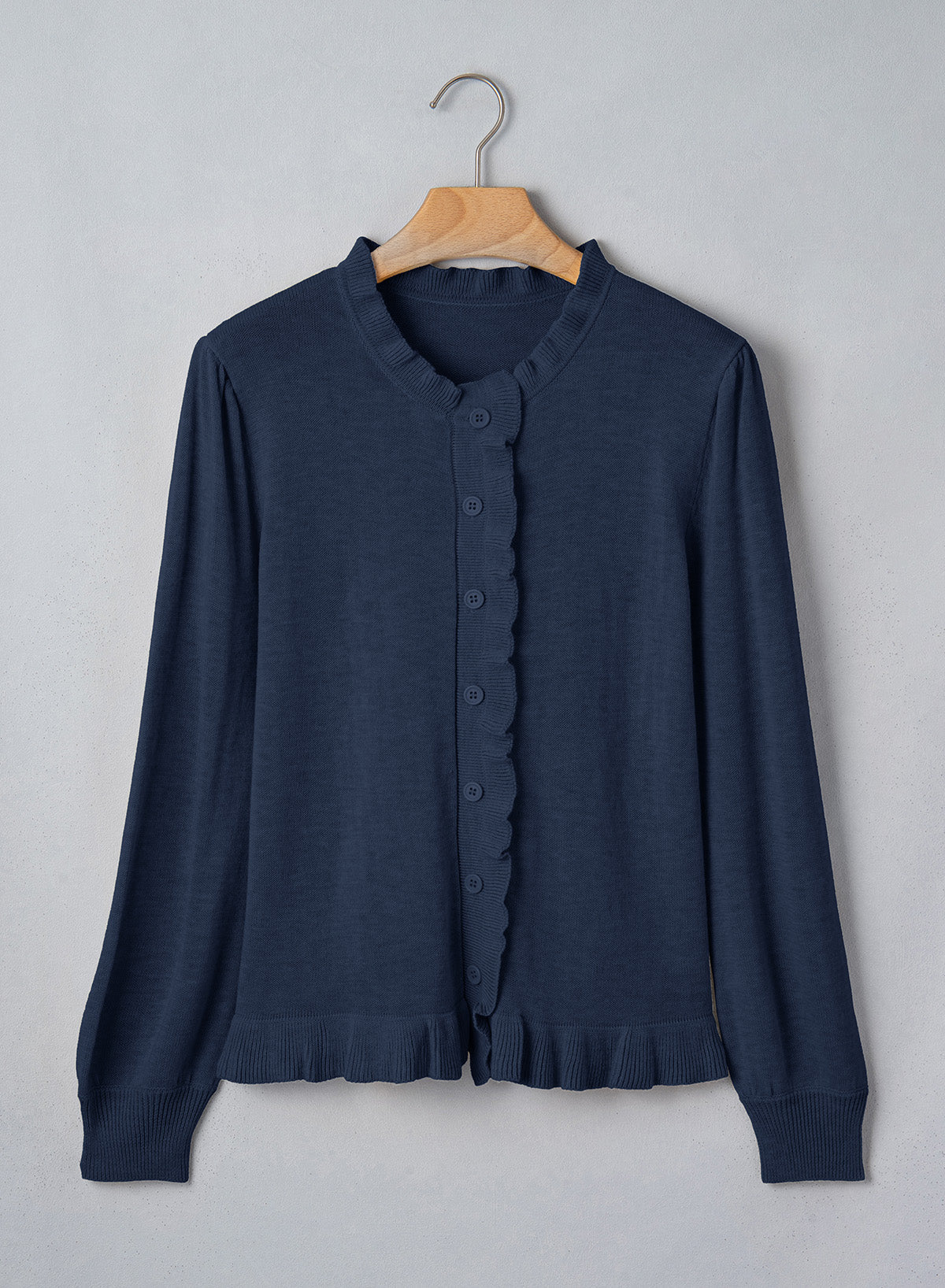 Solid color cardigan sweater